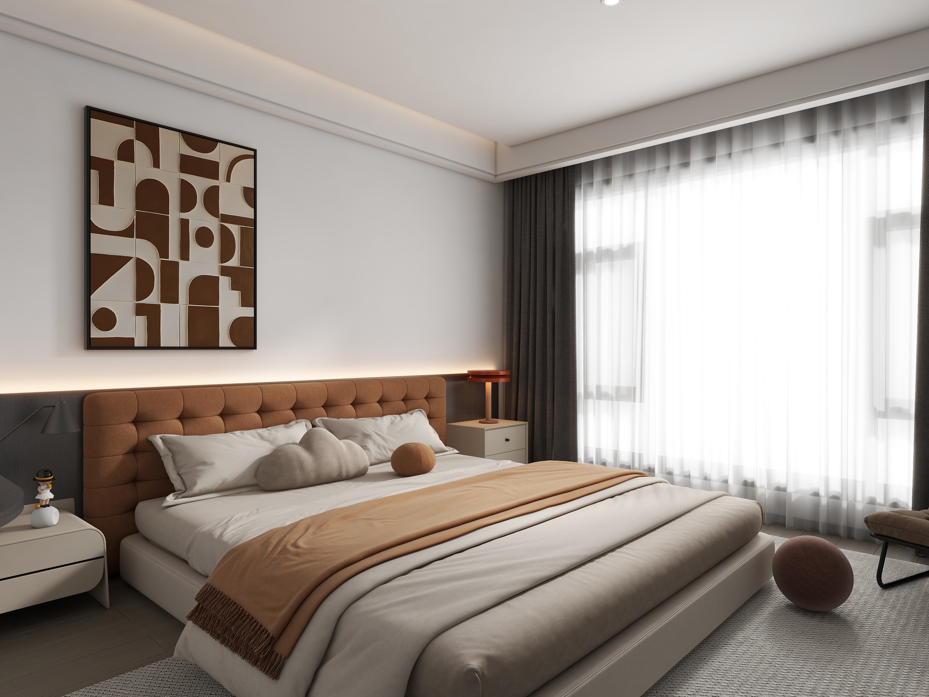 努力画图的小许-现代简约142㎡4室装修效果图