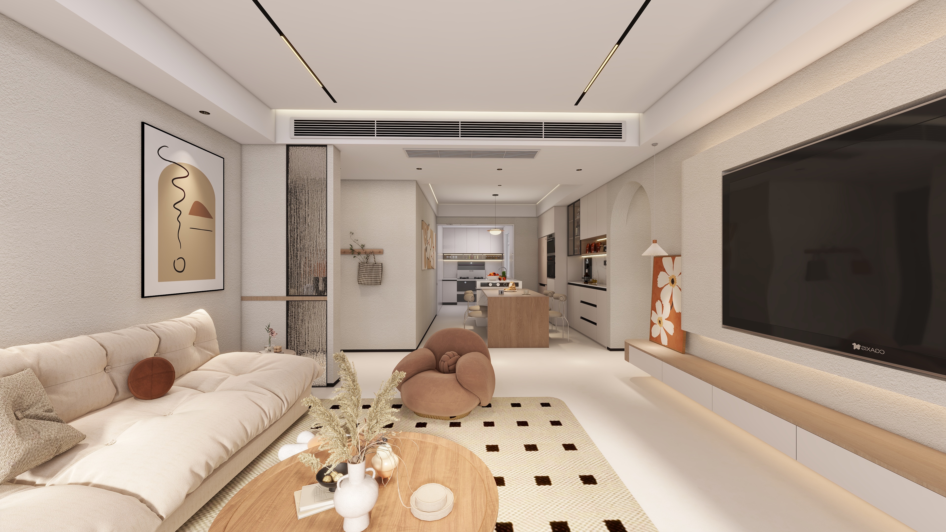 QR-Designer-三居室奶油风-装修设计方案