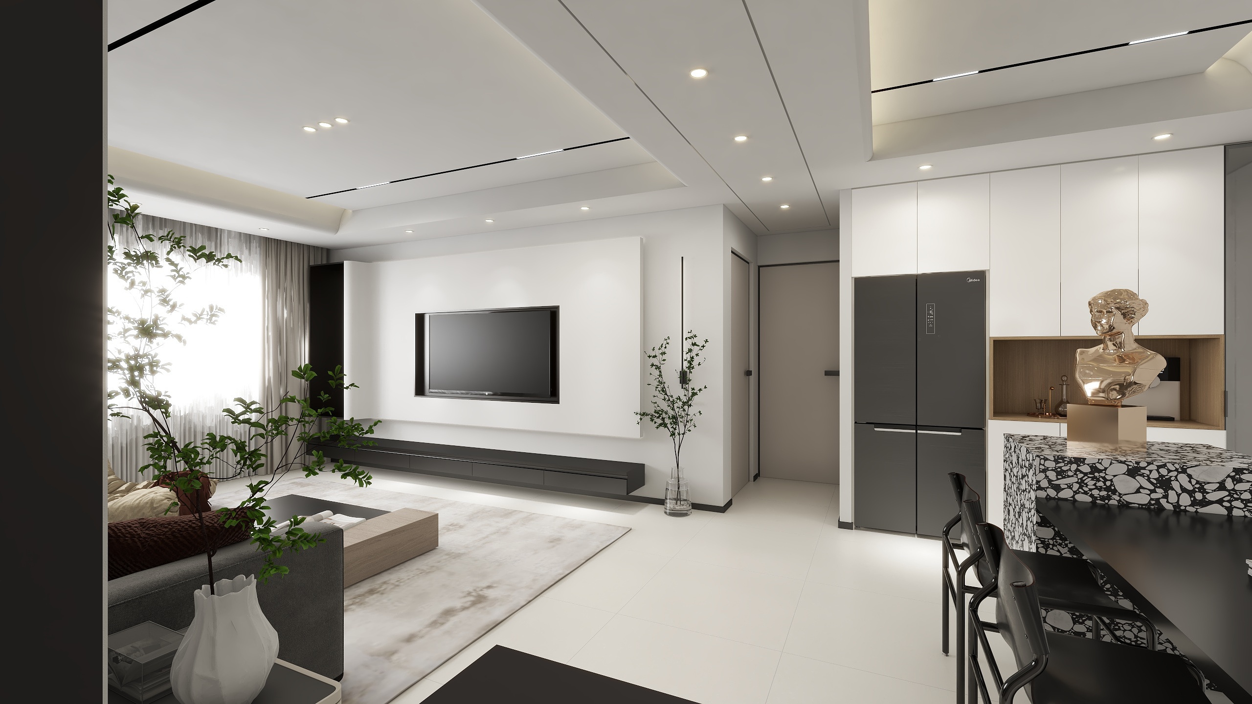 後宅-90㎡2室-装修设计方案