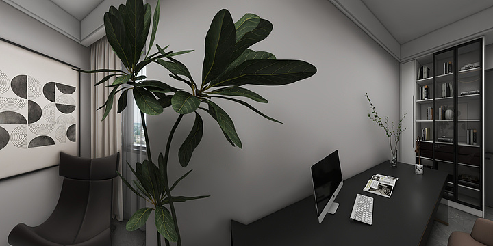 慕白..-黑白灰2室+书房-装修设计方案