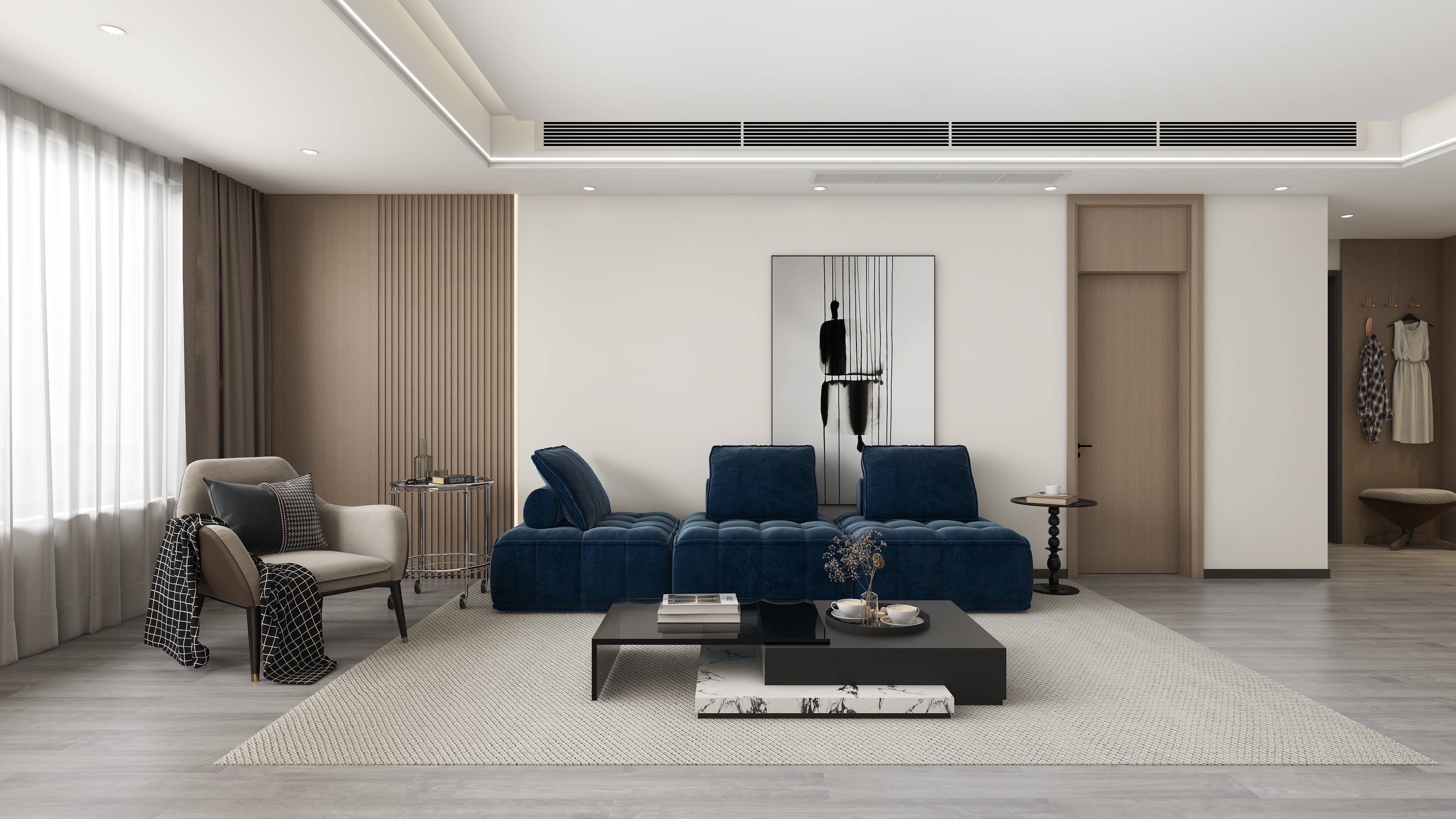 星空设计500一套-现代简约145㎡3室装修效果图