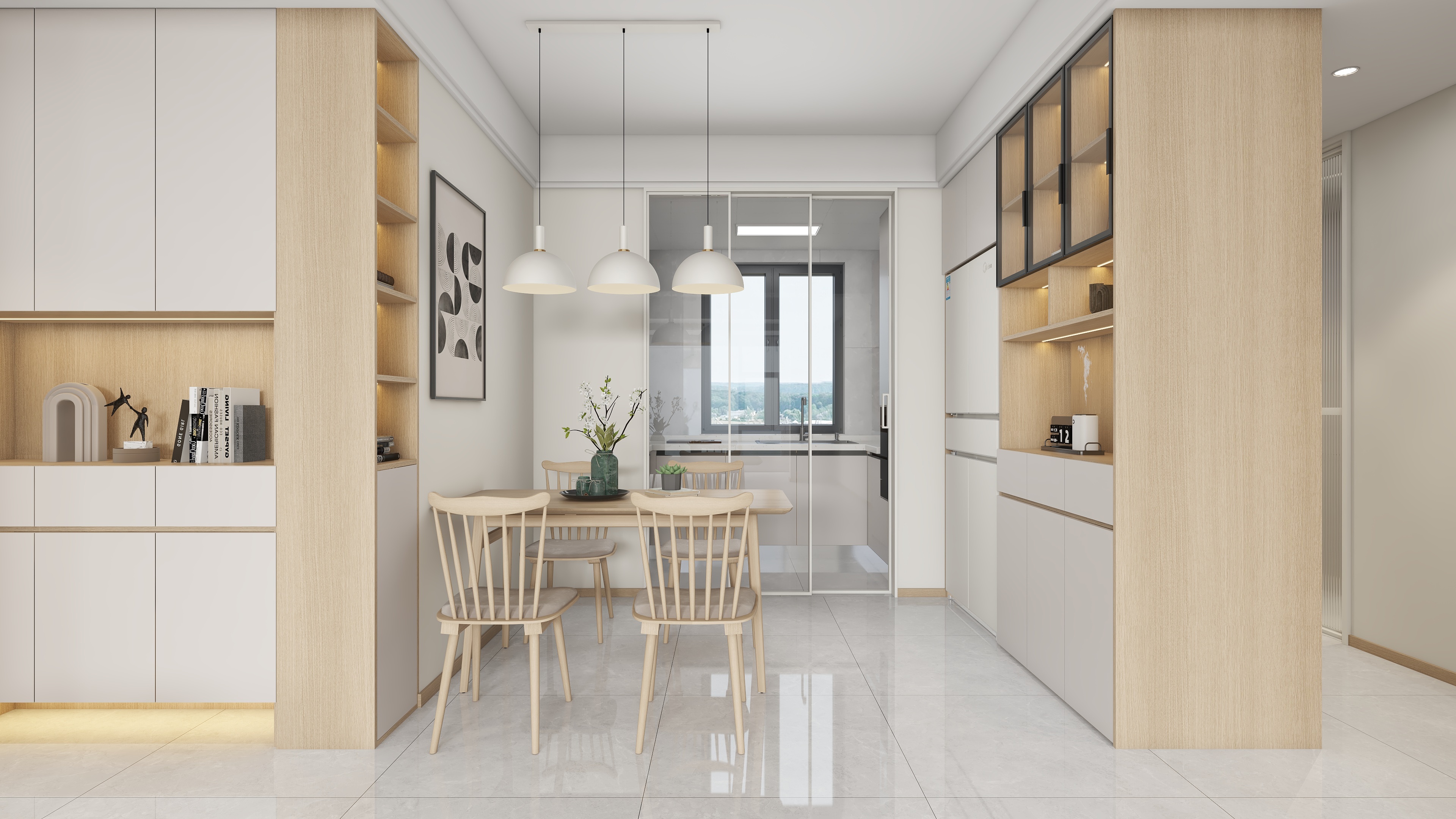 星空设计500一套-原木108㎡3室装修效果图