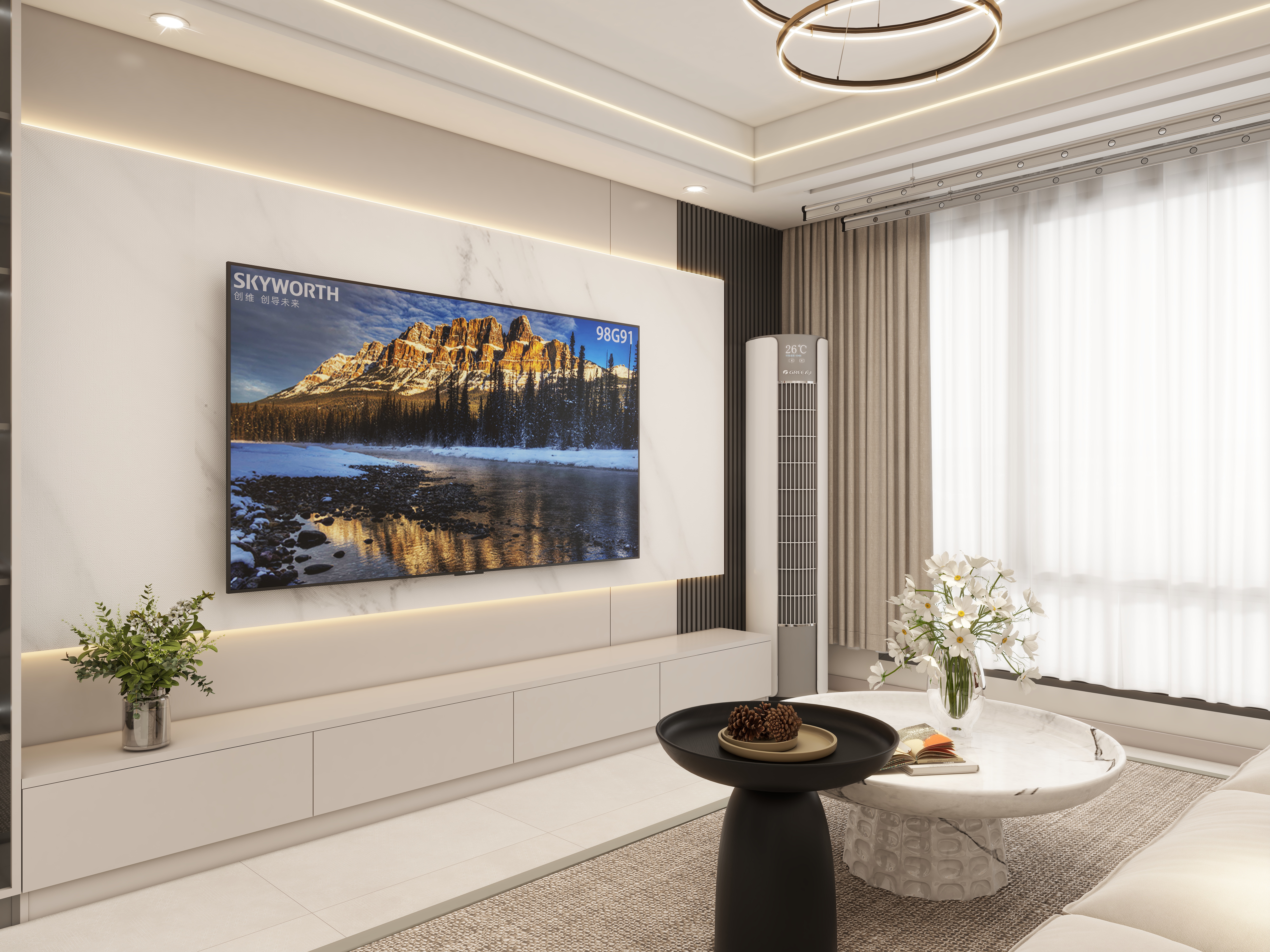 壹诺设计工作室-98㎡3室-现代简约装修效果图