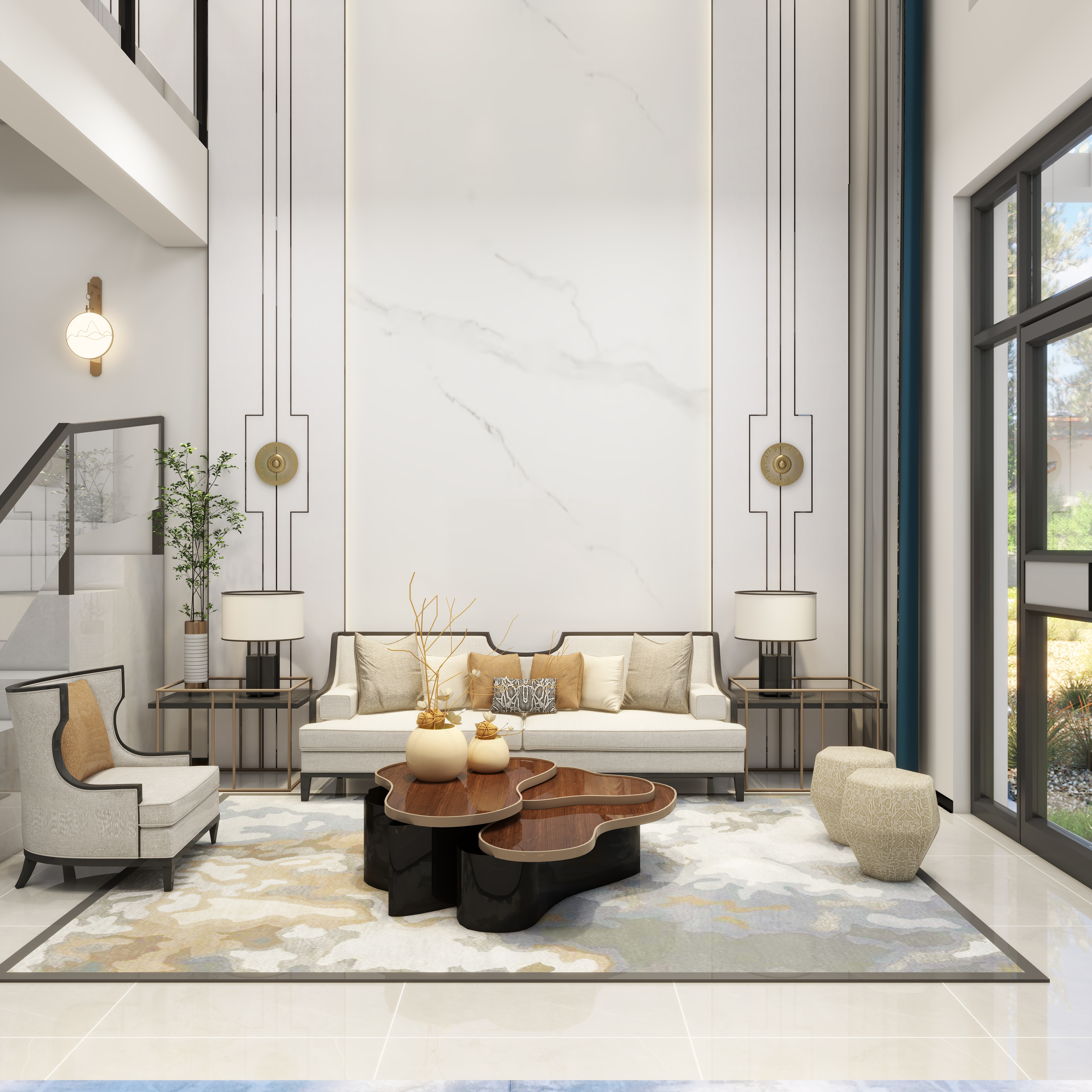 设计师言色-禅意新中式自建别墅装修效果图