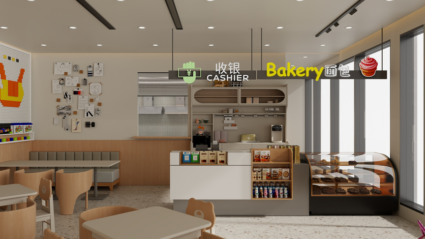 有点设计事务所-餐饮连锁店126㎡装修效果图