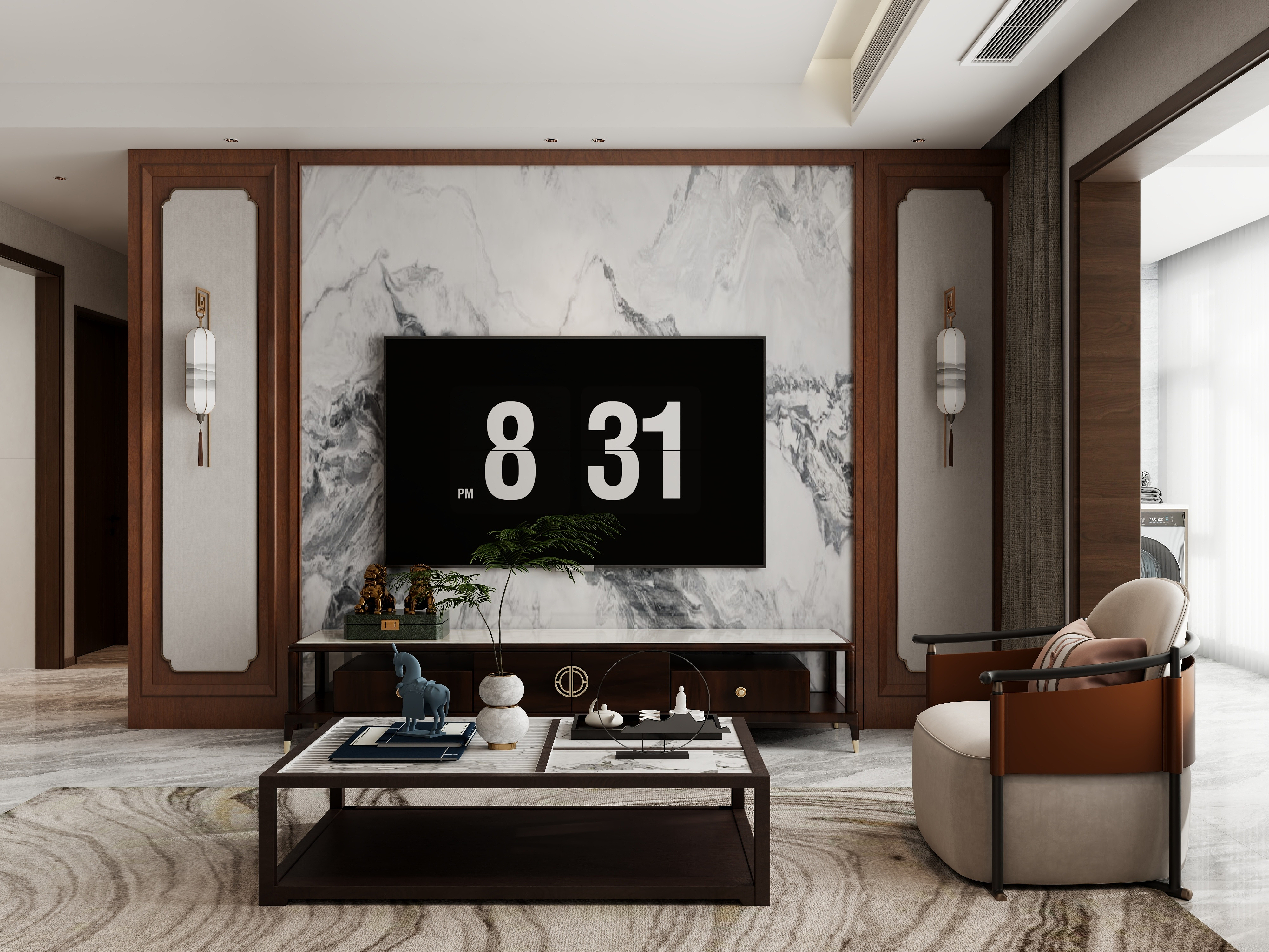 流年设计-效果图代画-新中式118㎡3室-装修设计方案