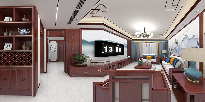 独立设计师晨光-金叶嘉苑新中式风格-装修设计方案