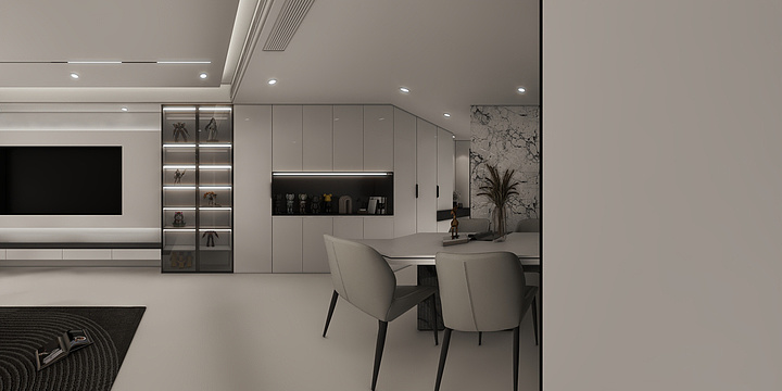 郑州龙士达装饰设计有限公司-鼎仁公园雅集-黑白简约-装修设计方案