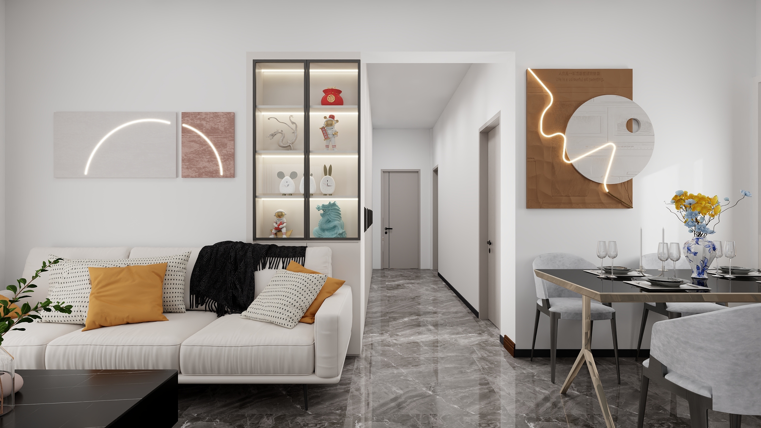 丶蔚蓝-时光汇82方3室-装修设计方案