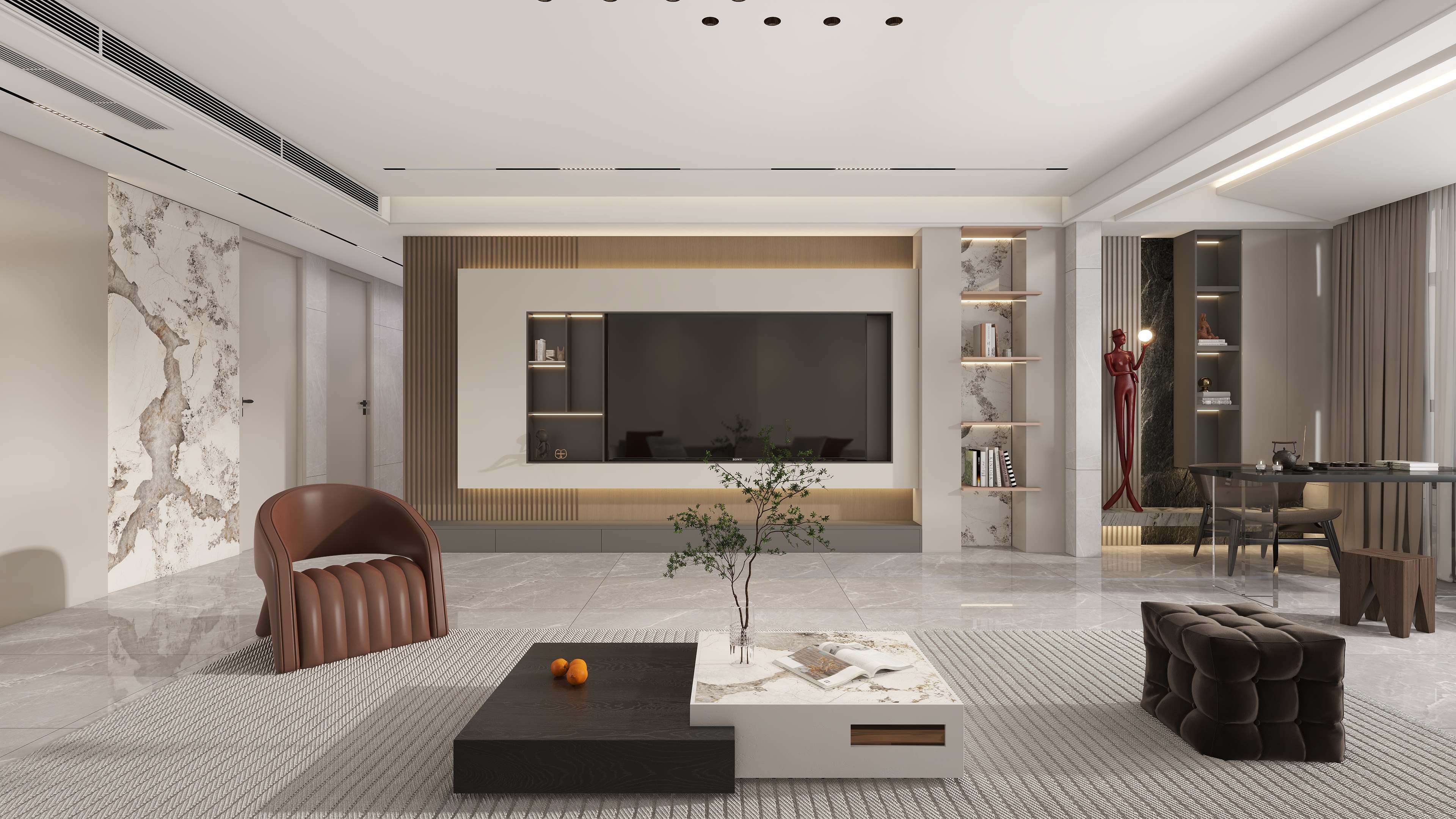 星空设计500一套-轻奢190㎡5室装修效果图