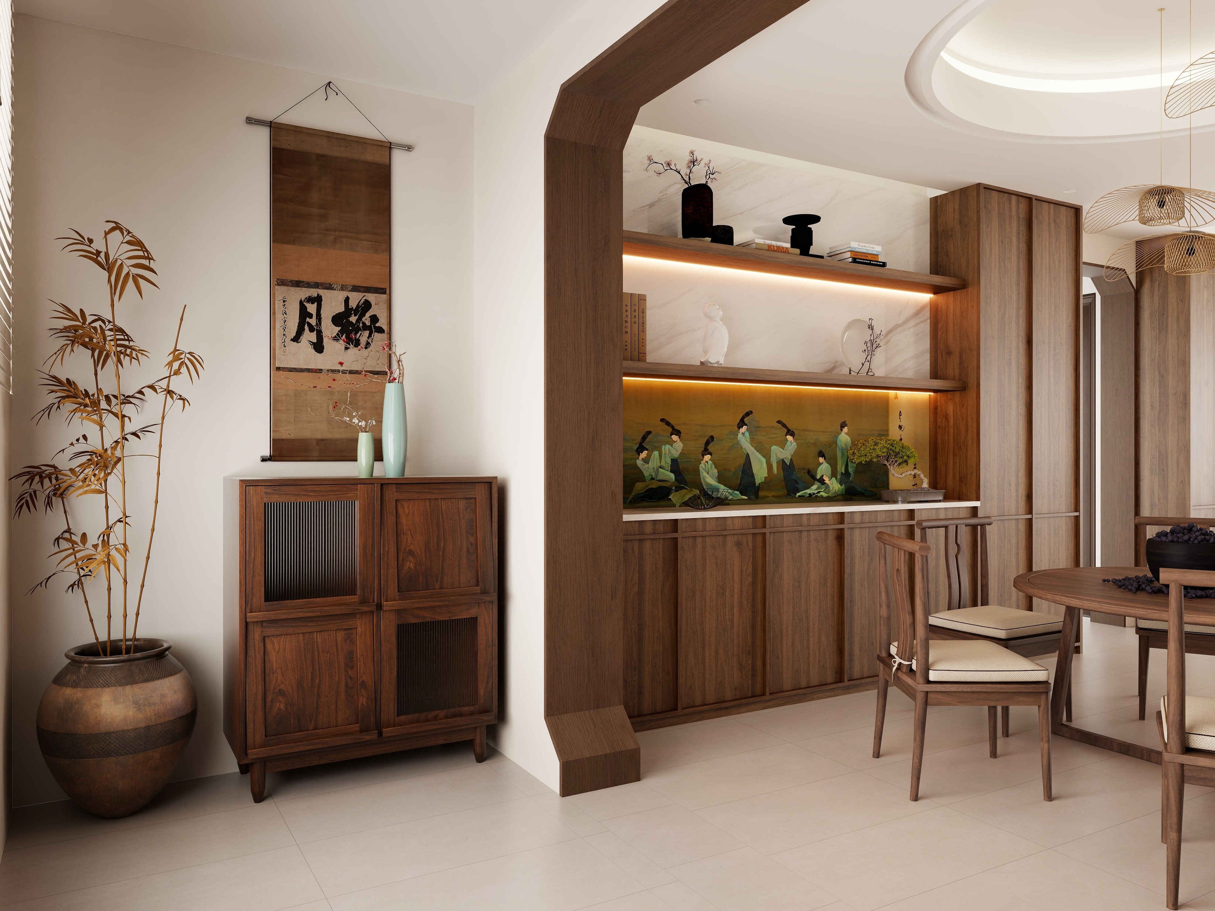 觅境设计工作室-碧桂园宋代美学一层阴台装修效果图第2张