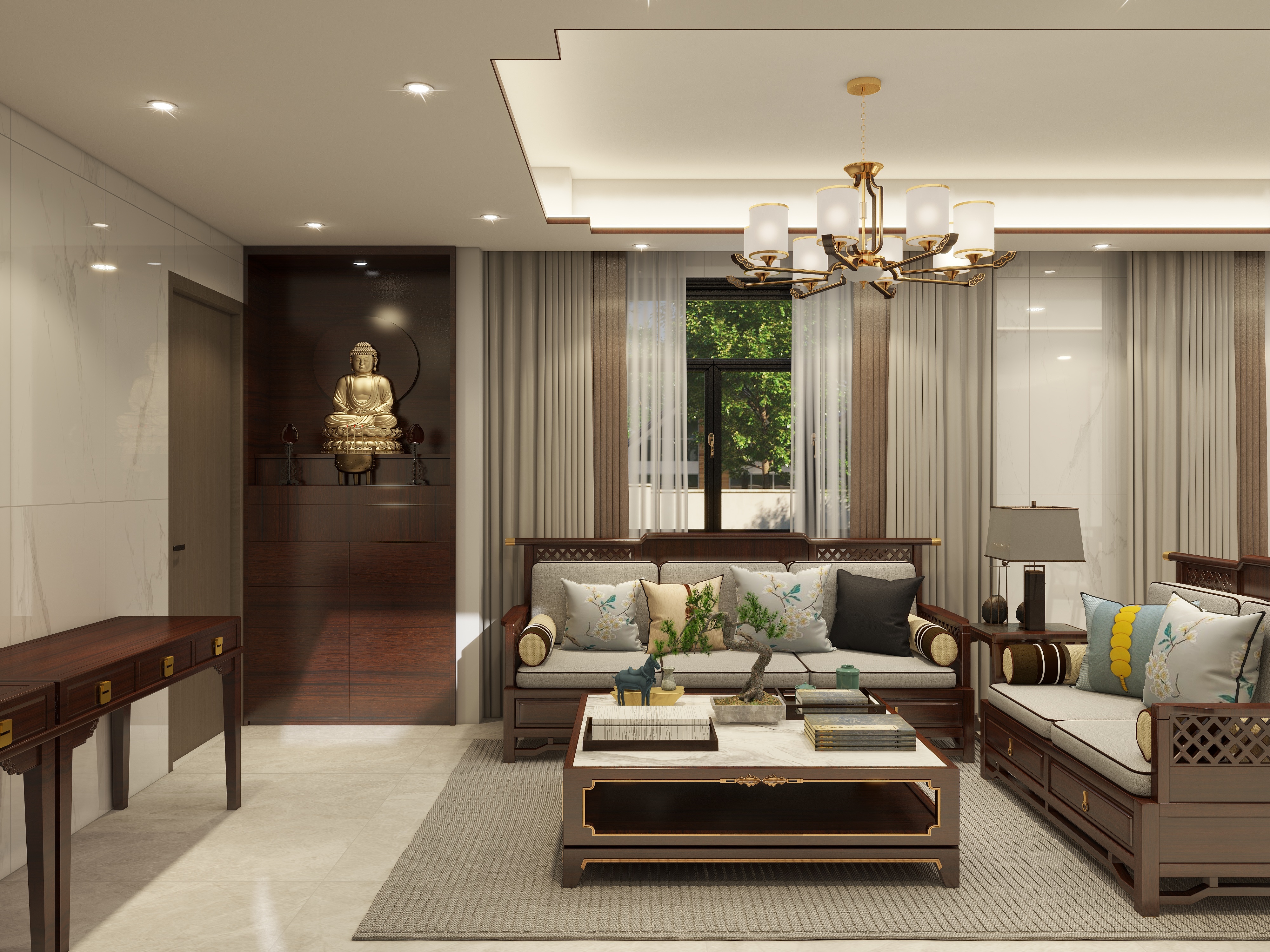 吴爽-263m²新中式别墅装修效果图