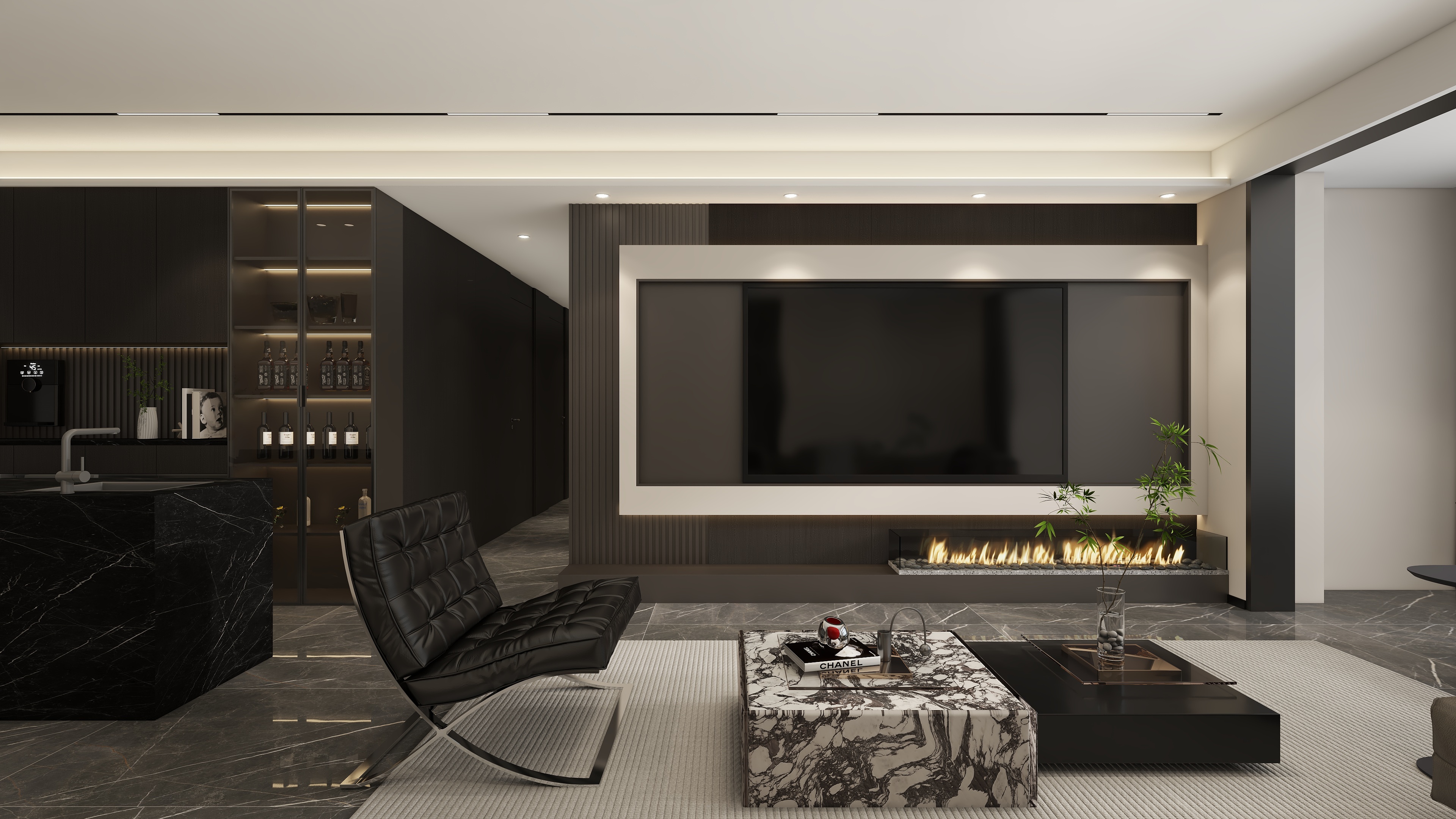 星空设计工作室design-意式轻奢154㎡5室装修效果图