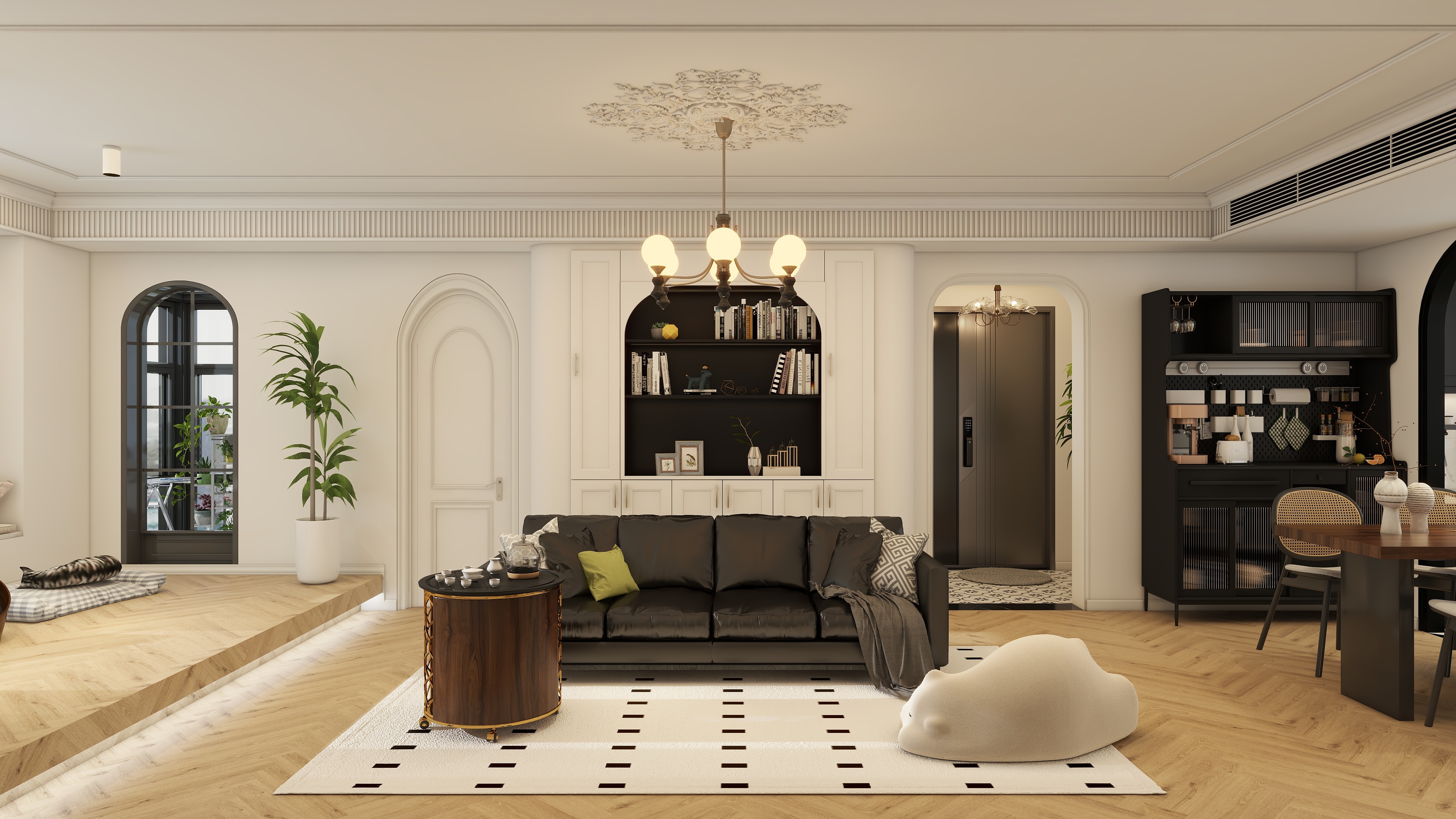 四月蚂蚁子弹飞-180m法式风复式雅居装修效果图