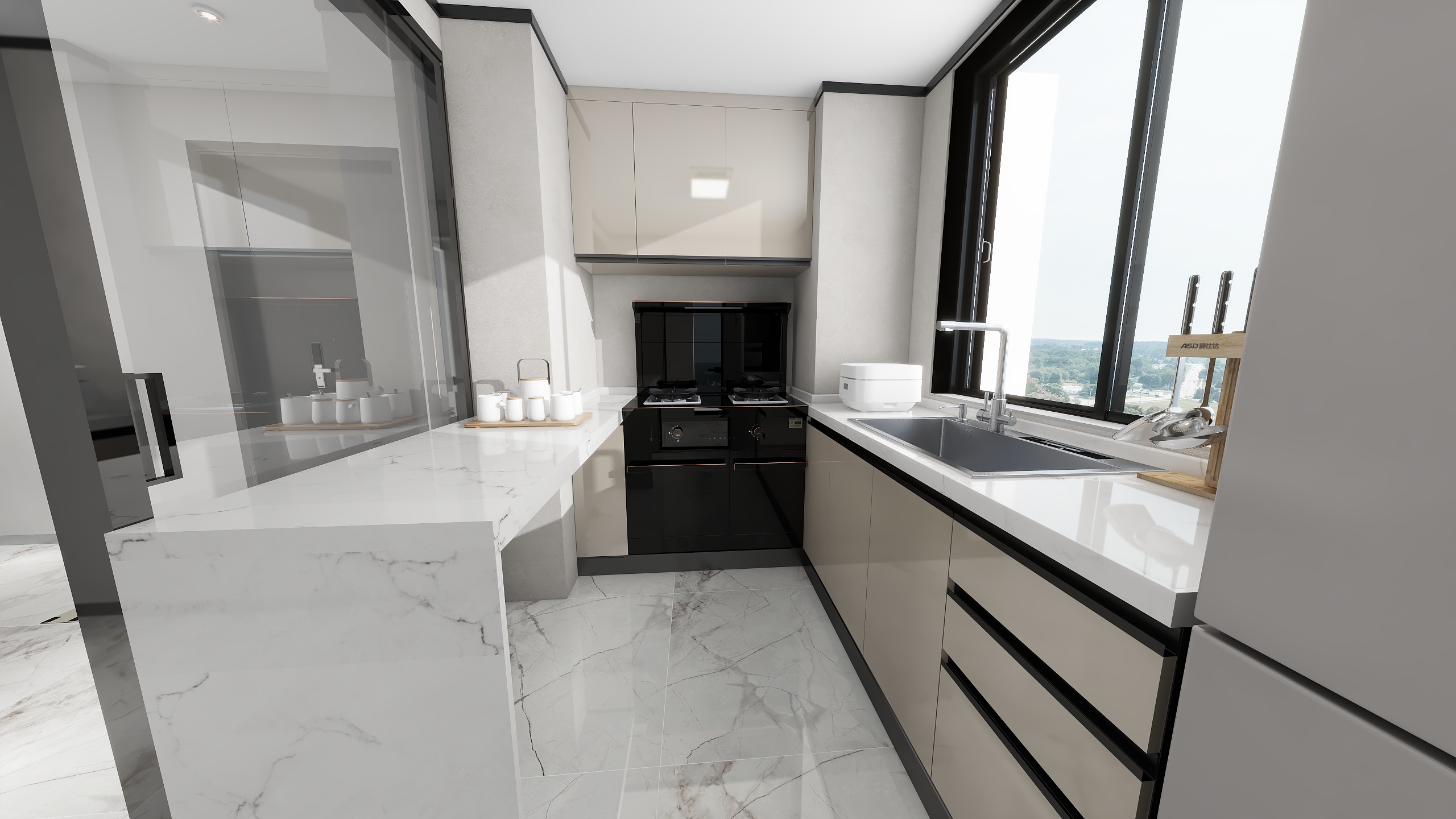 家具定制-黑色X幽默LV7-小天才东莞C1户型1版-装修设计方案