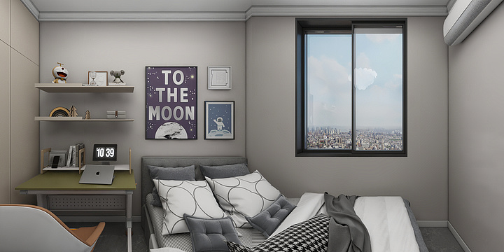 九佰装饰沈国康-时光印象11-1-1402 效果图-装修设计方案