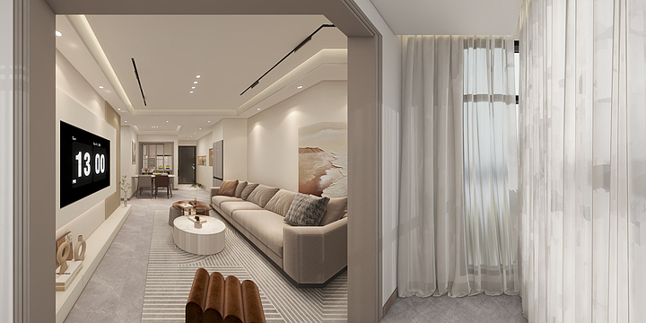 室内设计刘念-城市旅游客厅何总-装修设计方案