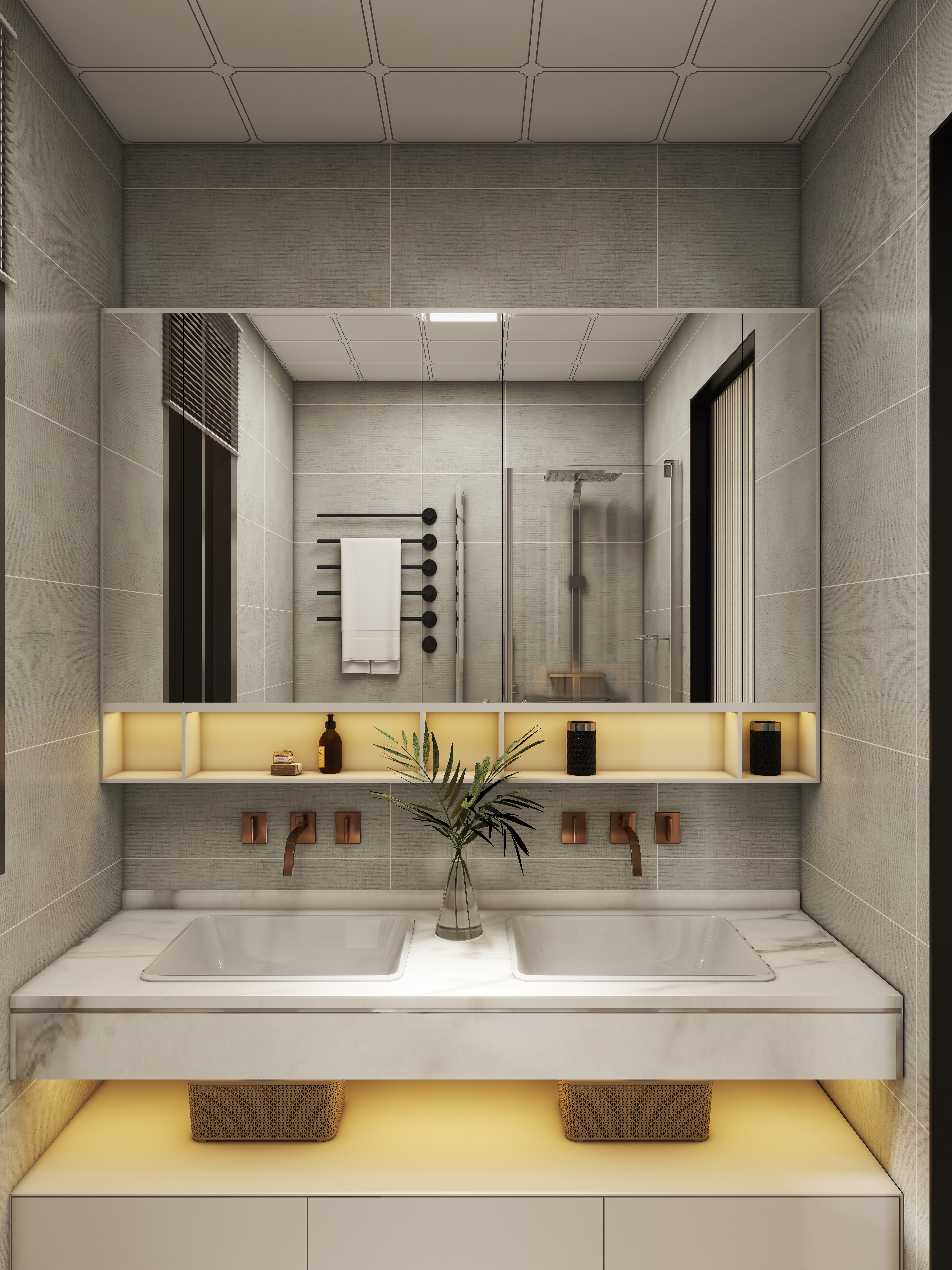 艺雅丽-中古风客餐厅复式装修效果图