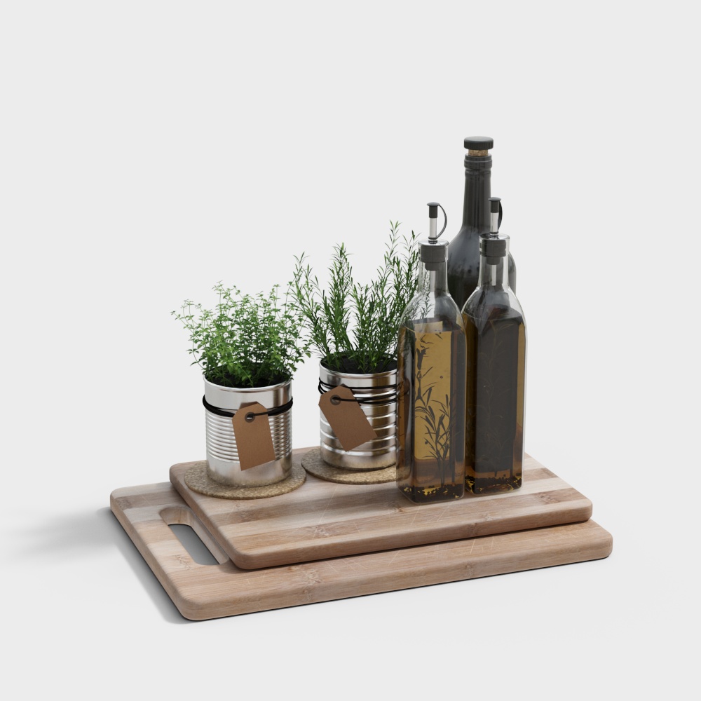 KitchenSet Ornaments tabletops  plants  bottles3D模型