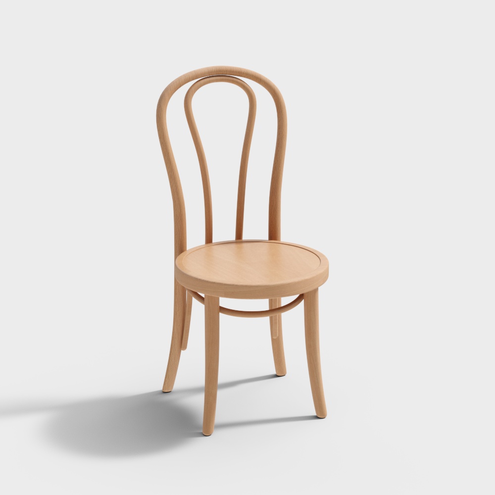 乔木乐语-18号椅-实木餐椅3D模型