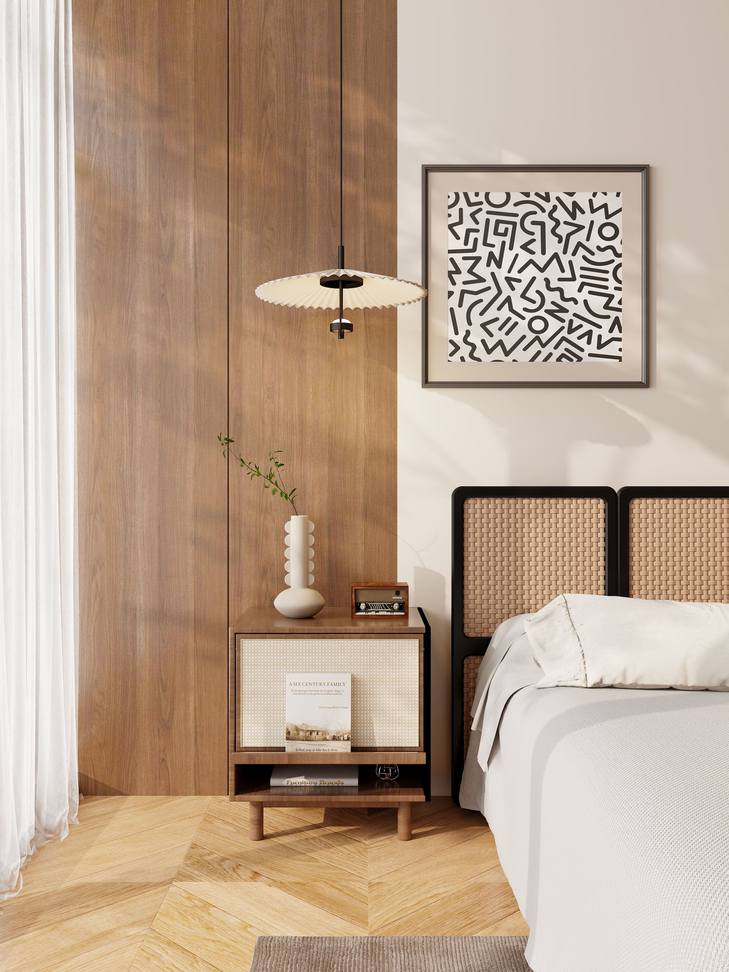 伍炀-复古中古风卧室-装修设计方案