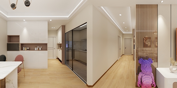 裙孓先生-德信海德公园83.00㎡A2’3室2厅1卫1厨-装修设计方案