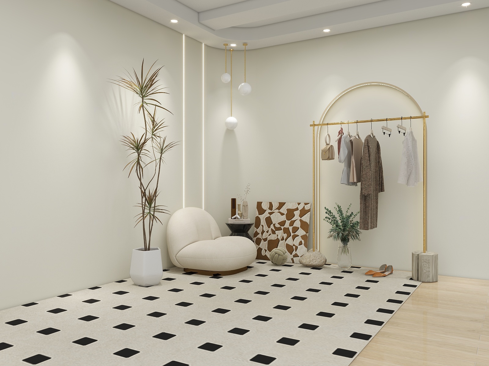 方屿空间设计工作室-1588女装直播间装修效果图