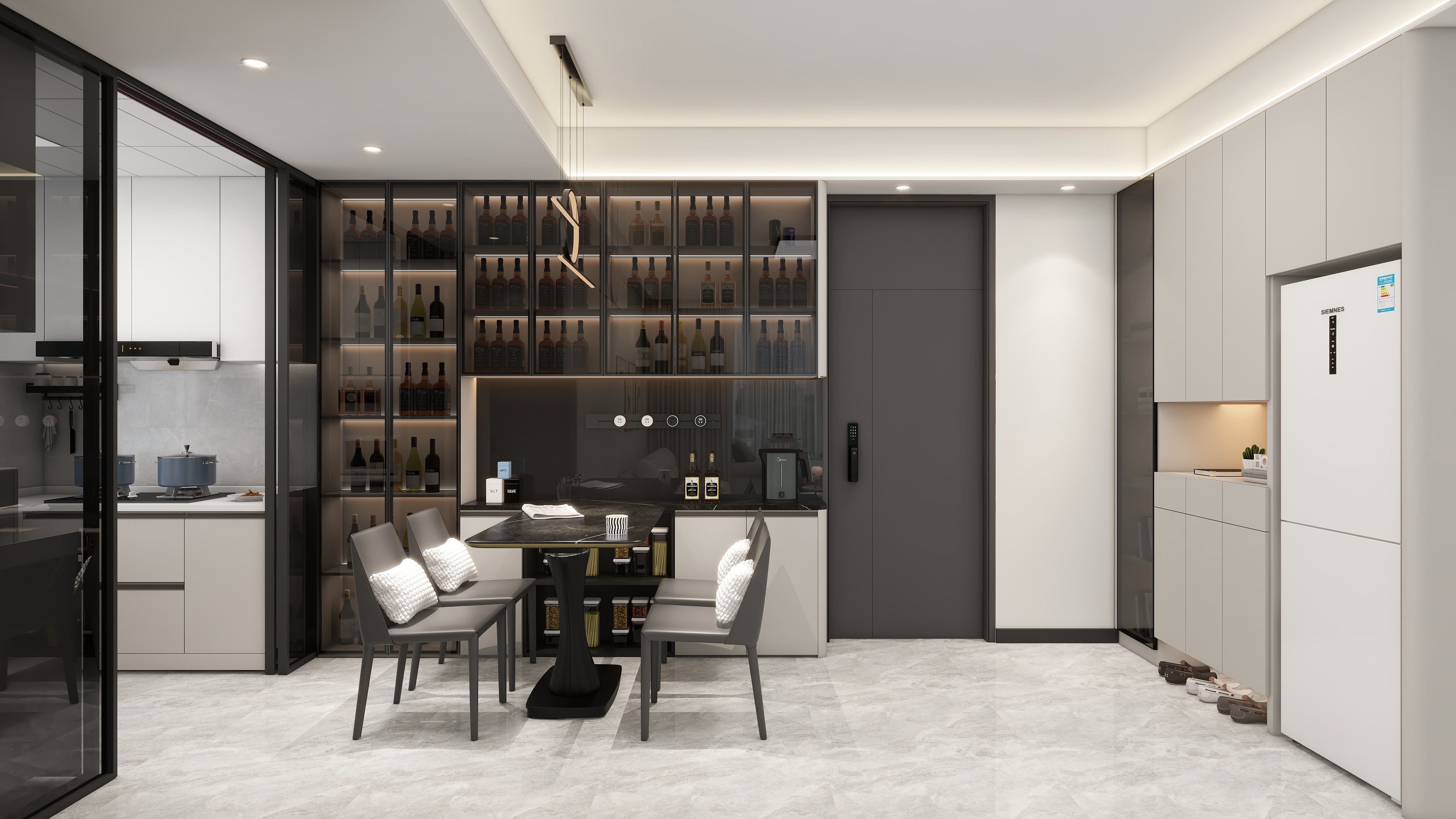 设计师同乐-90㎡3室一厅 现代简约风设计装修效果图