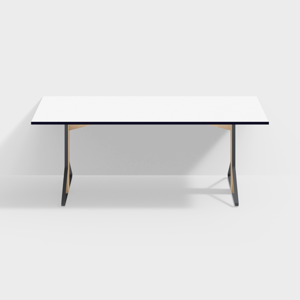 Artek Kaari Table rectangular REB001 200x85cm3D模型下载_书桌3D模型下载_免费3Dmax模型库-酷家乐