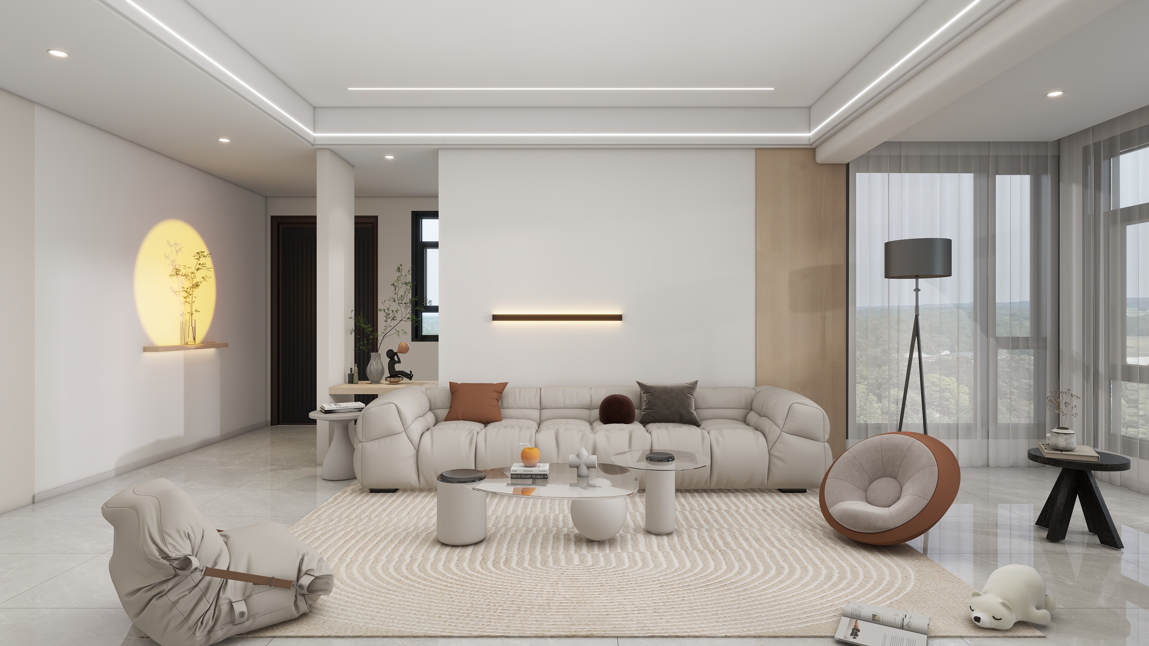 星空设计工作室design-现代简约135㎡4室装修效果图