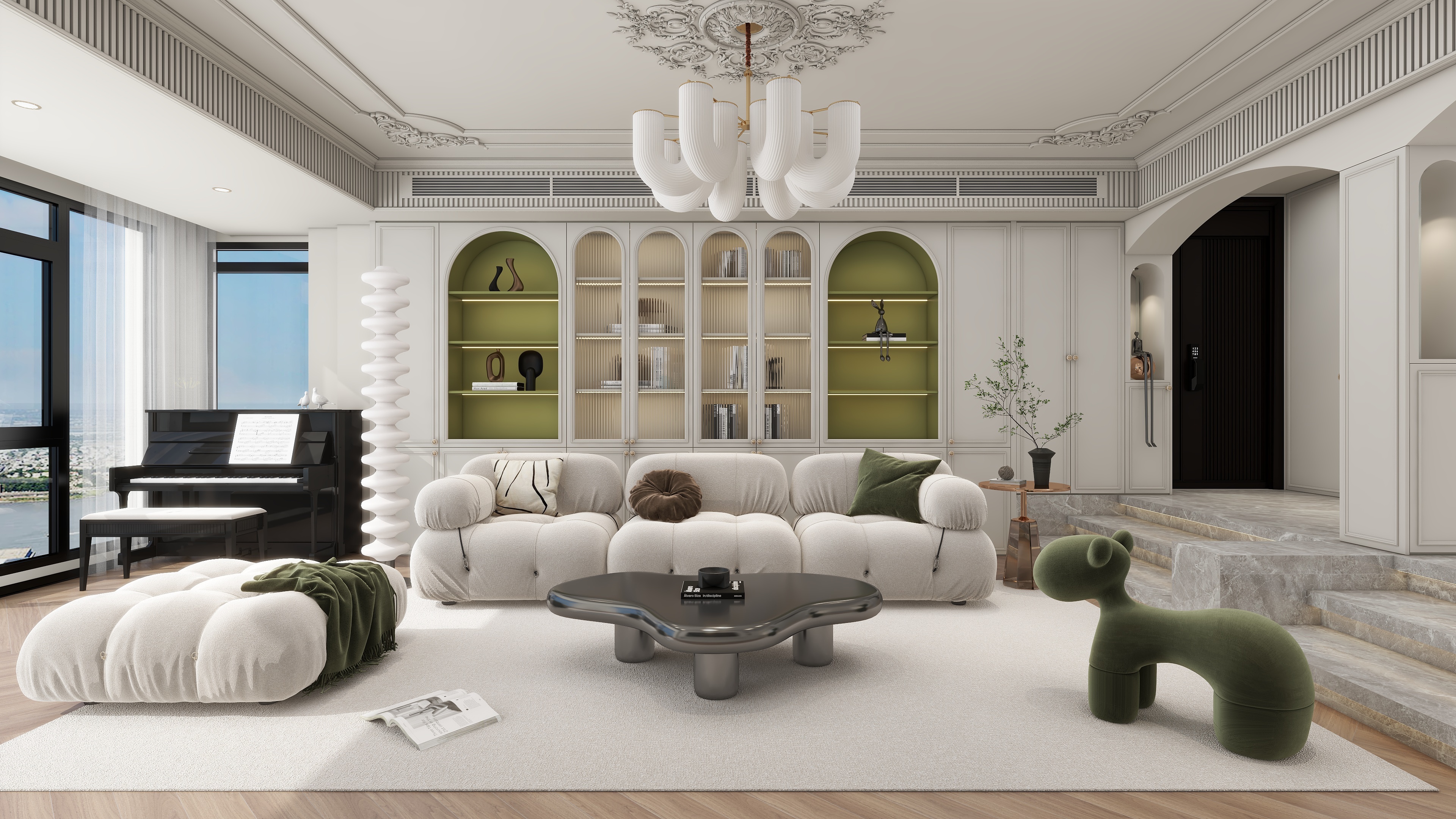 K-HX-【法式奶油】东湖天下-197㎡-4室2厅-装修设计方案