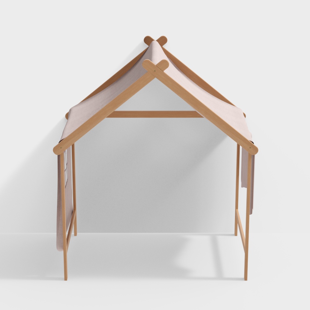 乔木乐语-树屋框架-原木风实木树屋3D模型