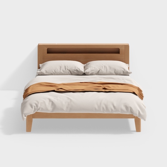 Arakura Language - Kokura Beech Bed - Log Wind solid wood bed