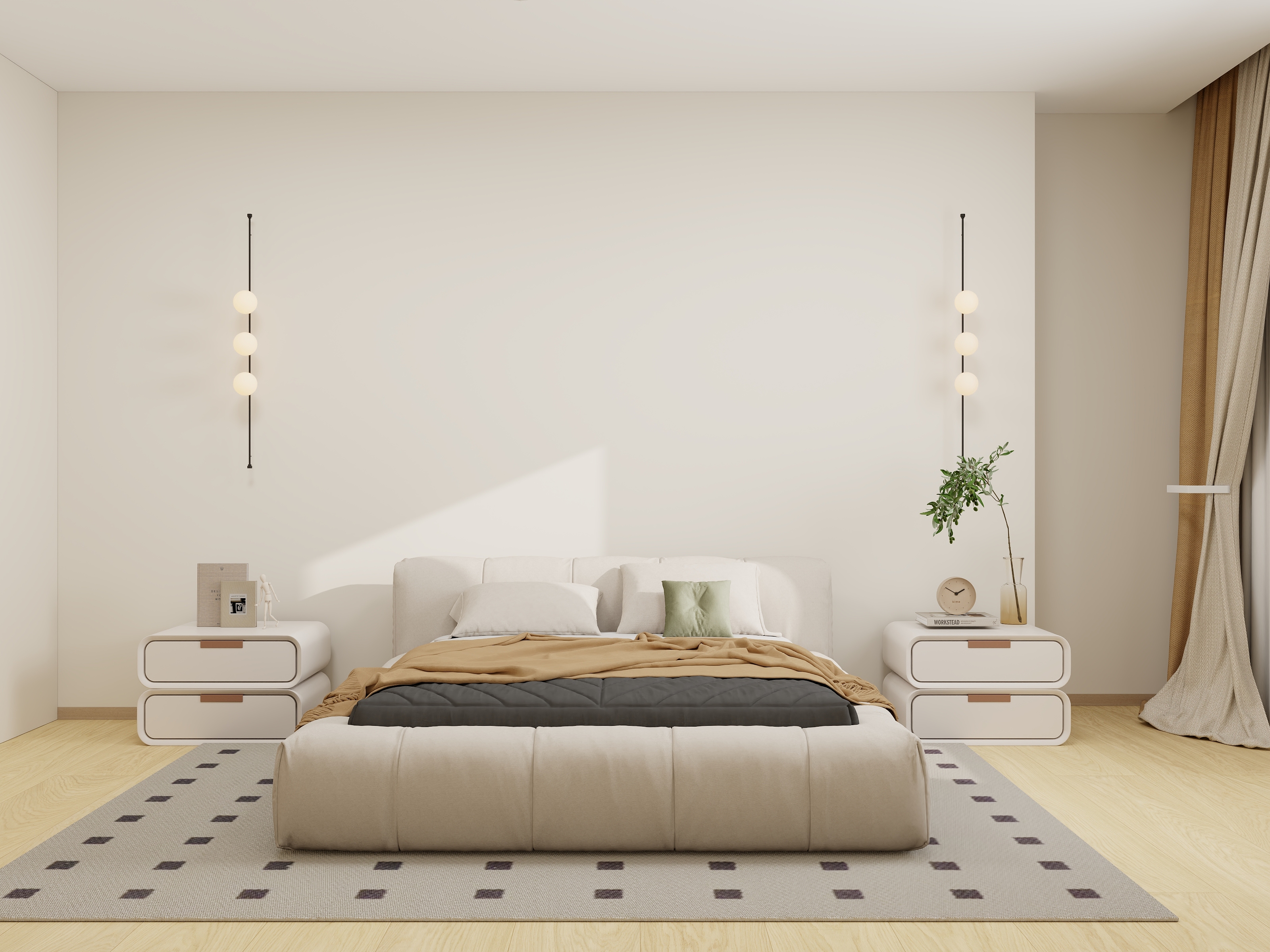 李青越-80方原木风格两居室装修效果图