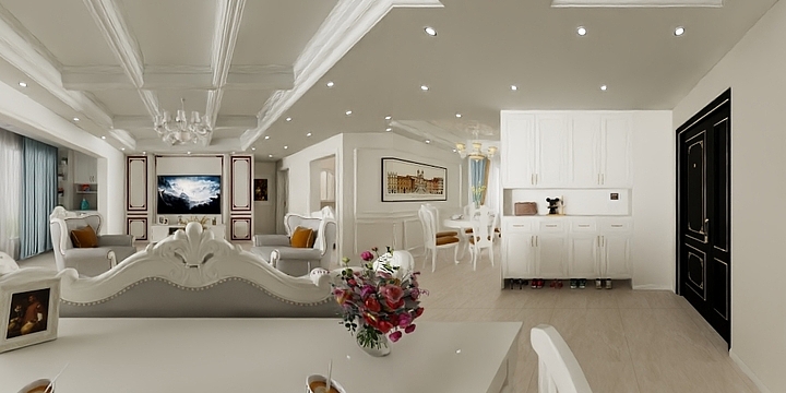 大象ing-浅色美式127㎡3室-装修设计方案