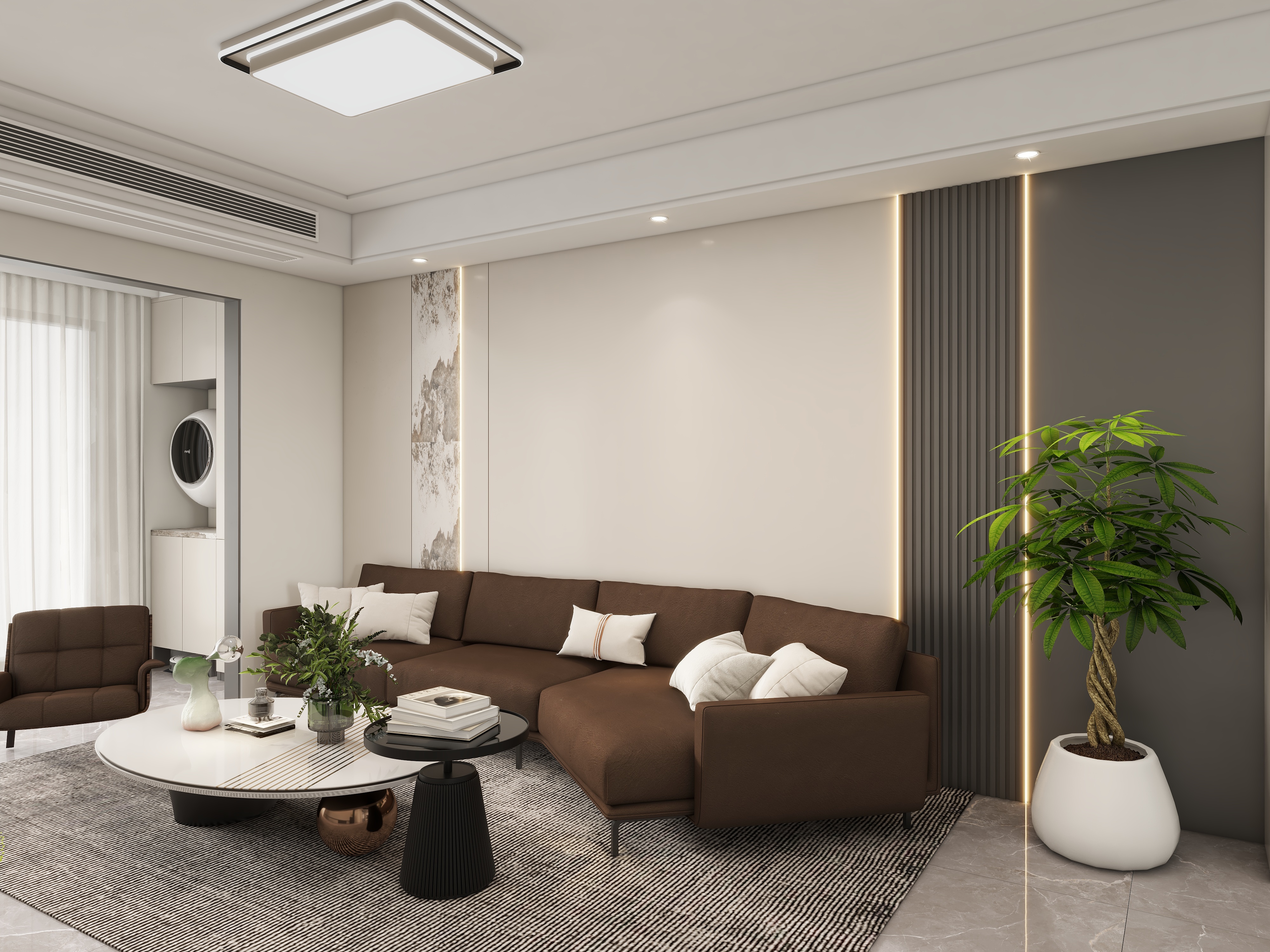 壹诺设计工作室-106㎡3室-现代简约装修效果图