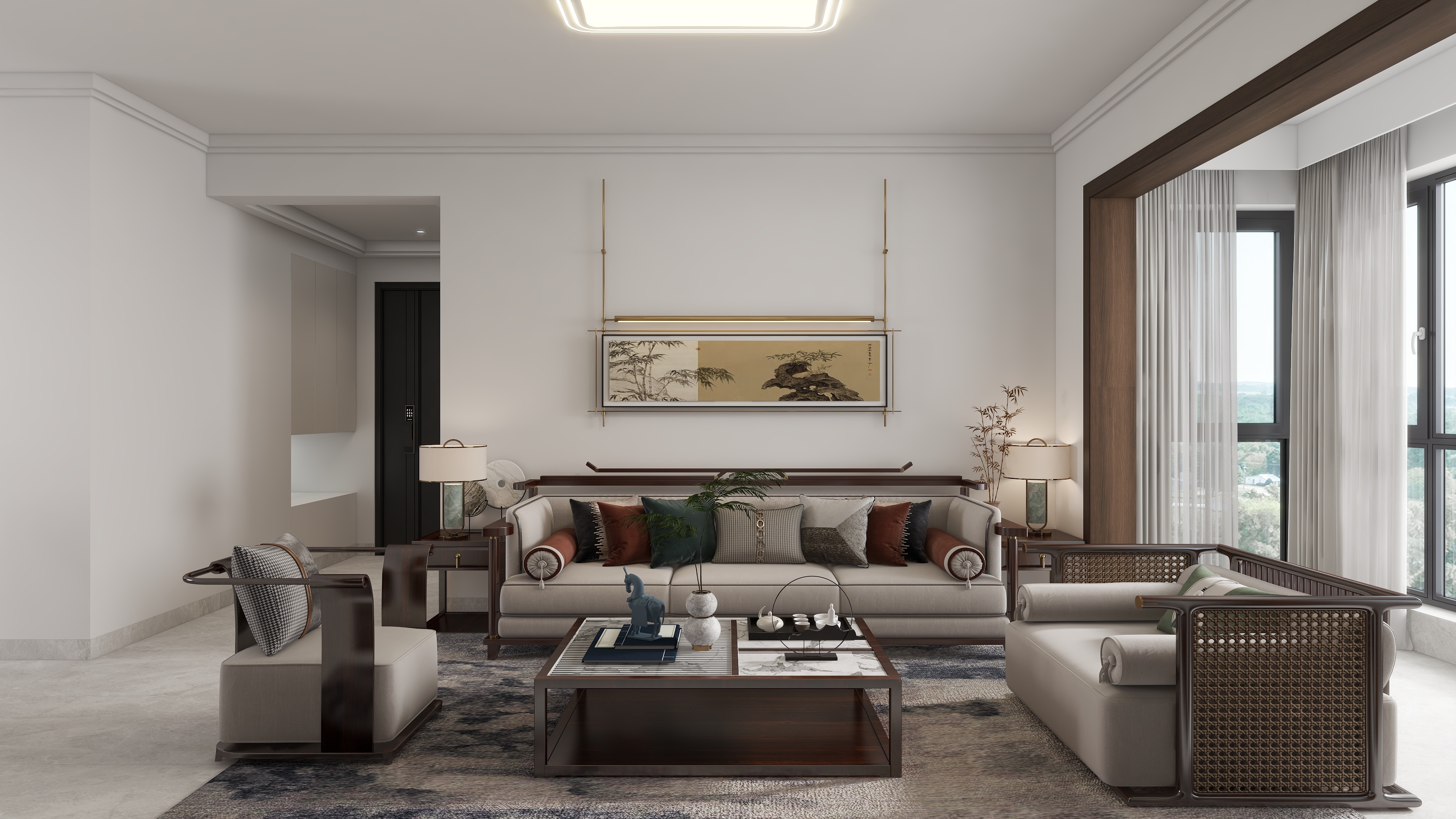 YZXDesign-华庭悦府107m²——新中式风格-装修设计方案