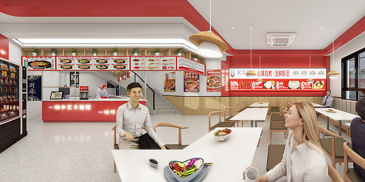 夜阑听书语-曲周米线店-装修设计方案