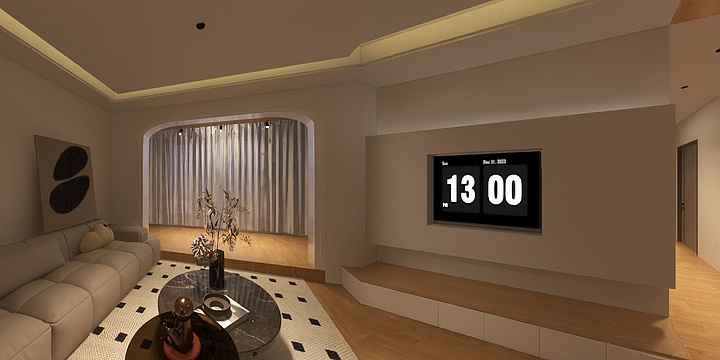 无则-兰州万达城119㎡-原木-装修设计方案