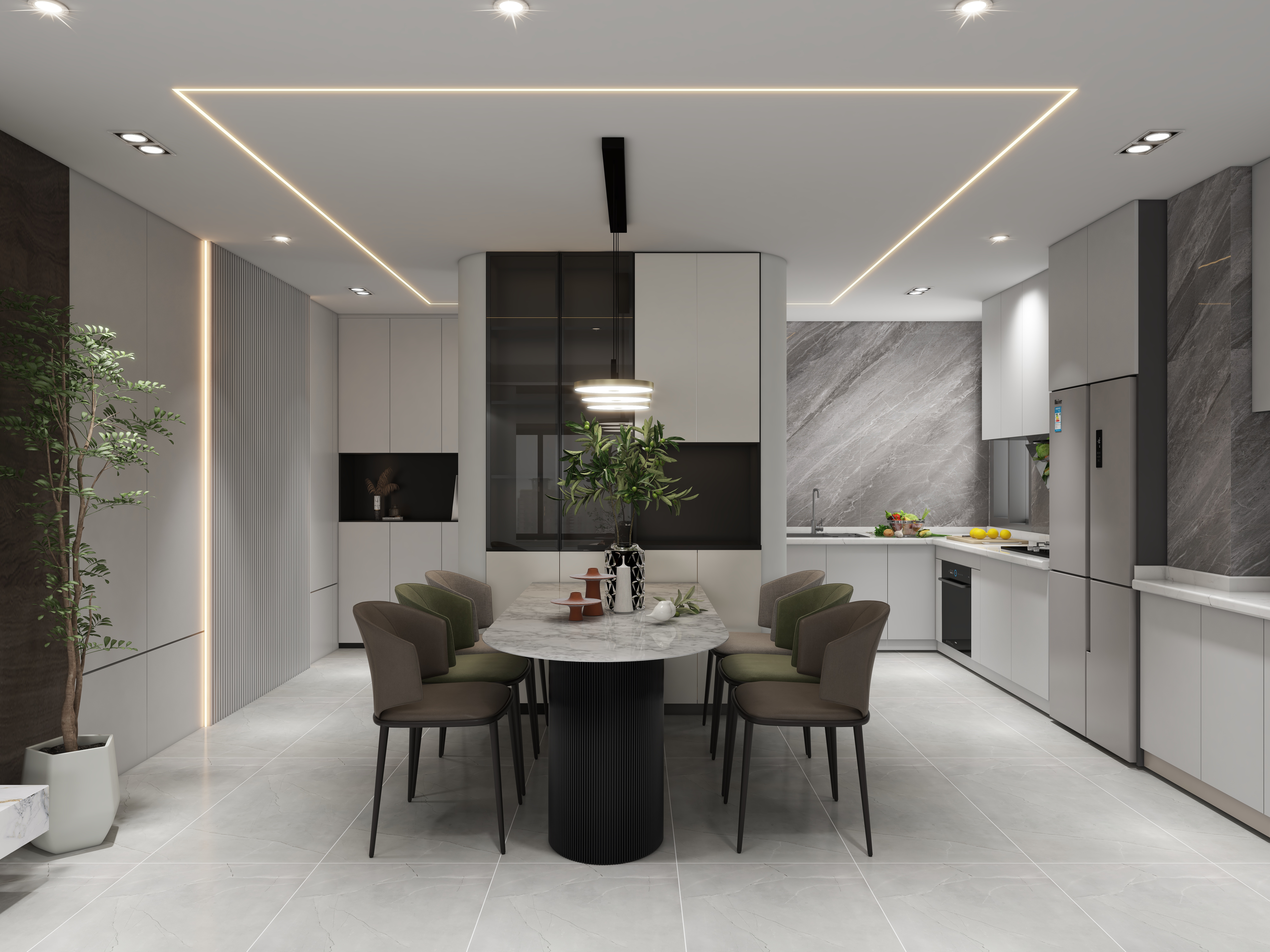 设计师丁叮儿-铂悦山122开放厨房-装修设计方案