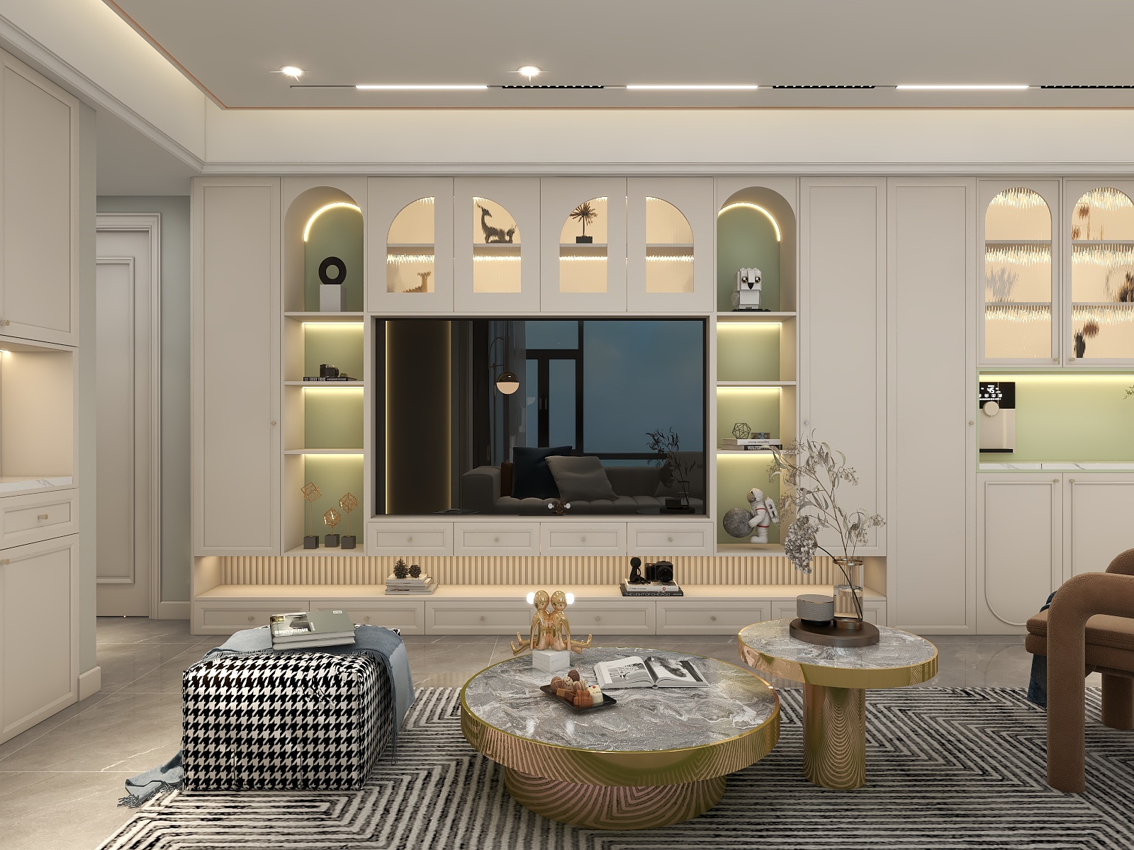 720全景效果图库-法式124平3房-装修设计方案