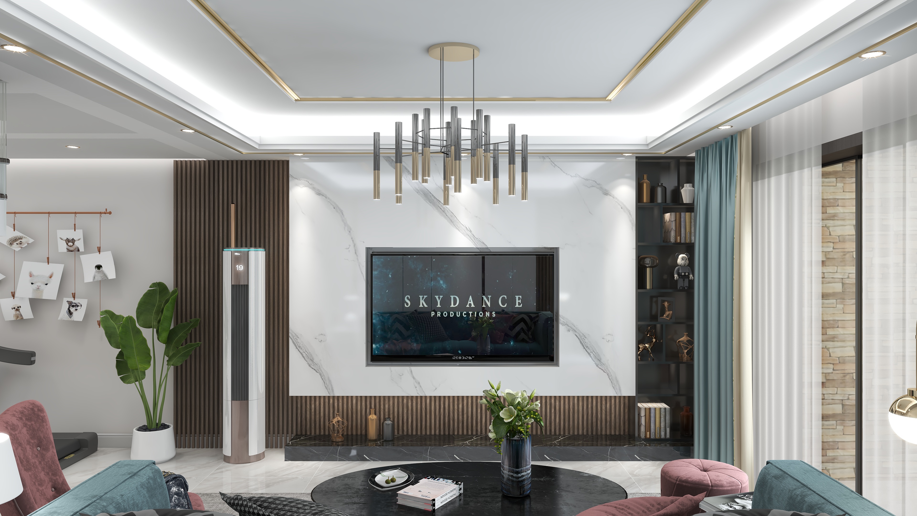 四月蚂蚁子弹飞-现代轻奢风250m²别墅雅居装修效果图