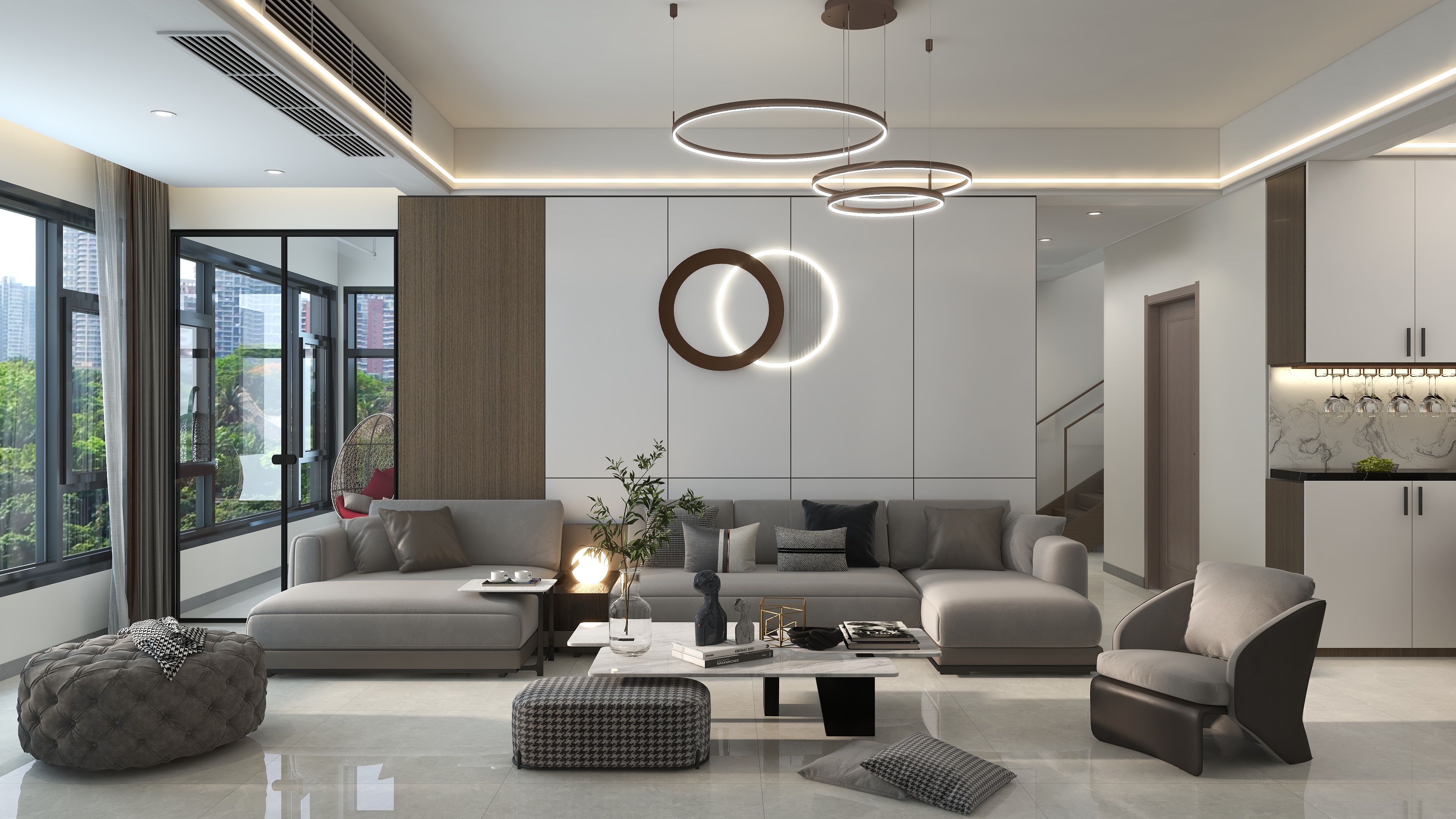 四月蚂蚁子弹飞-轻奢风200m²别墅装修效果图