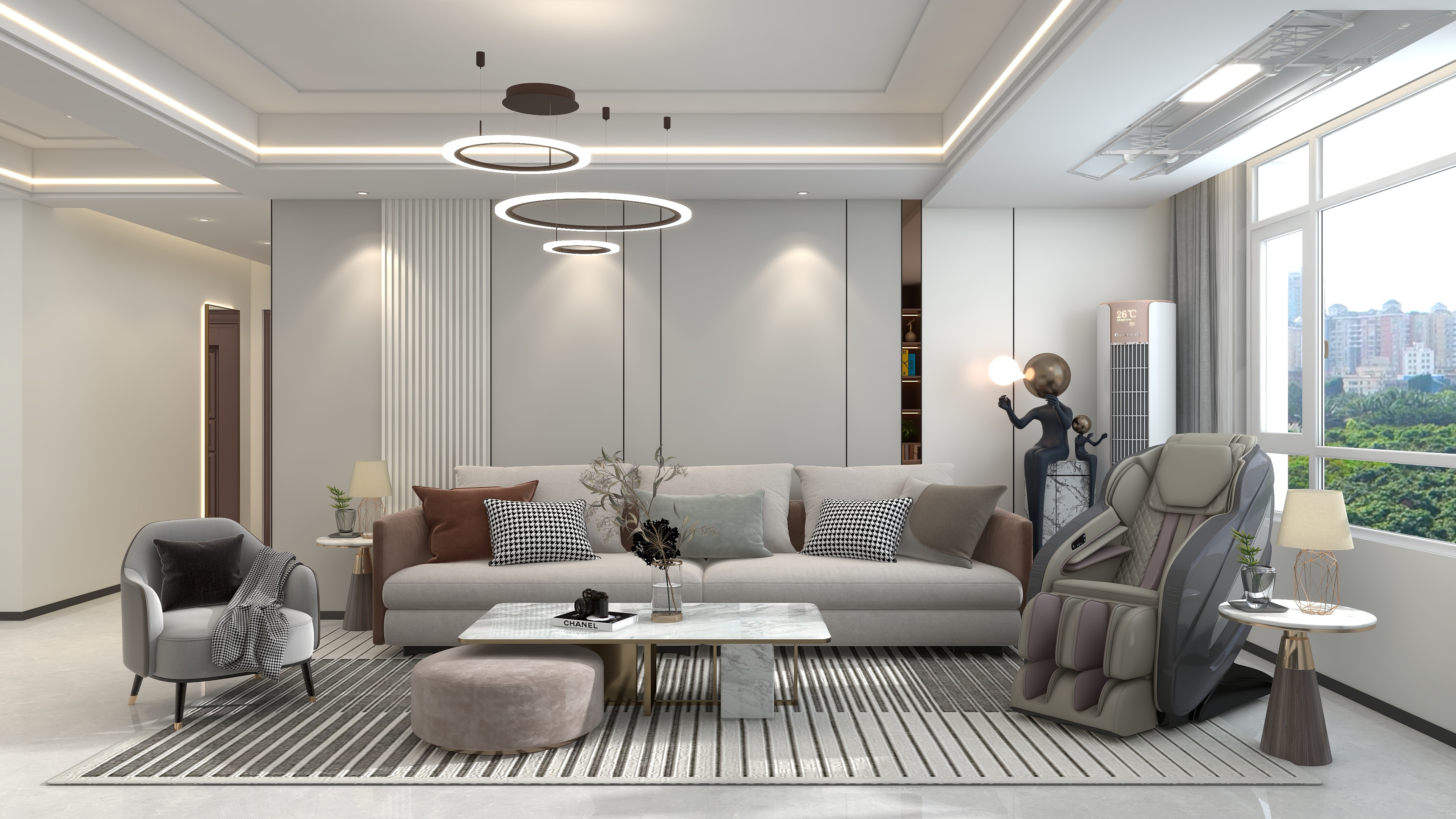 四月蚂蚁子弹飞-现代简约112㎡3室装修效果图