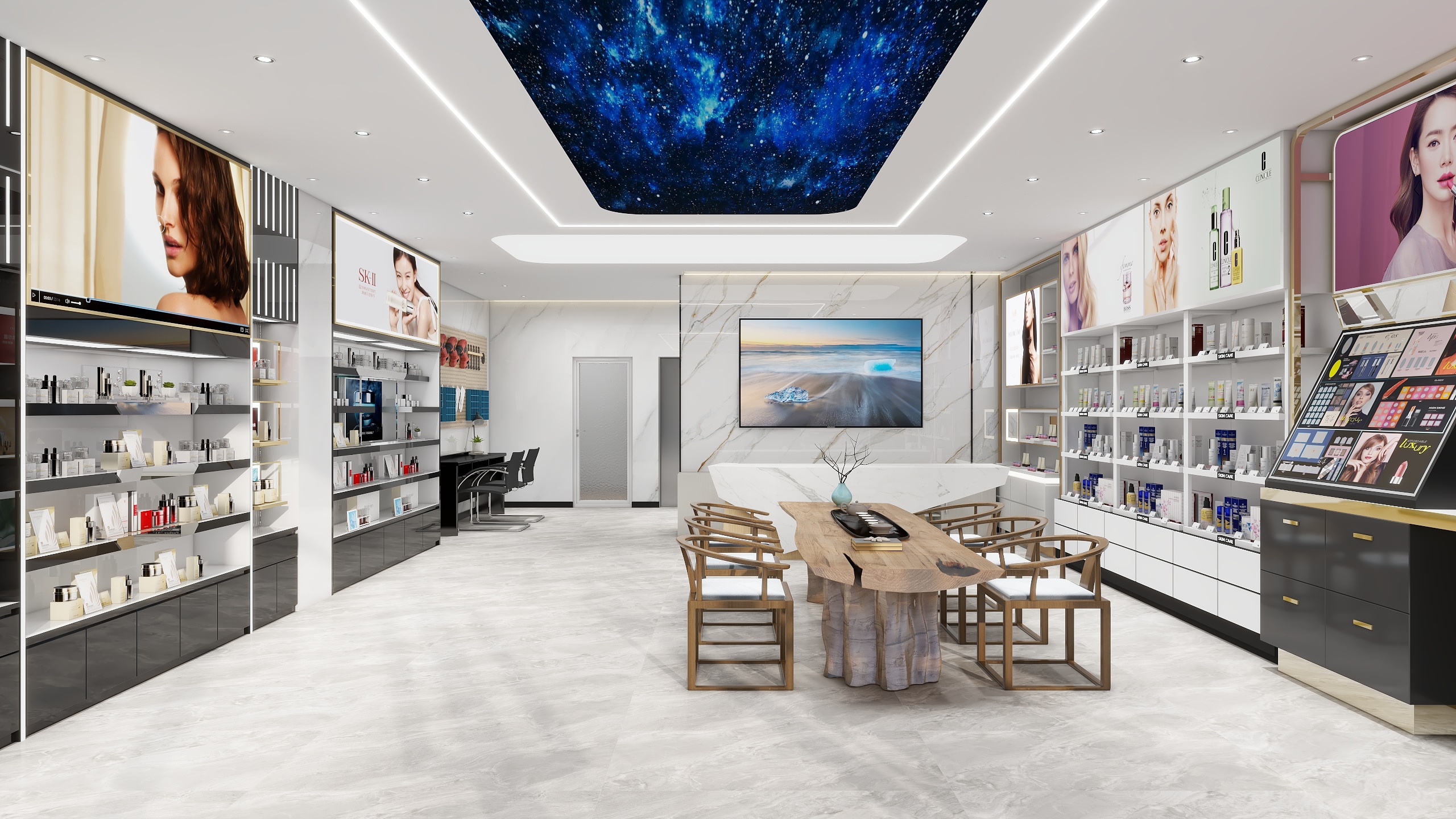 创远广告装饰工程有限公司-美妆店铺空间设计-装修设计方案