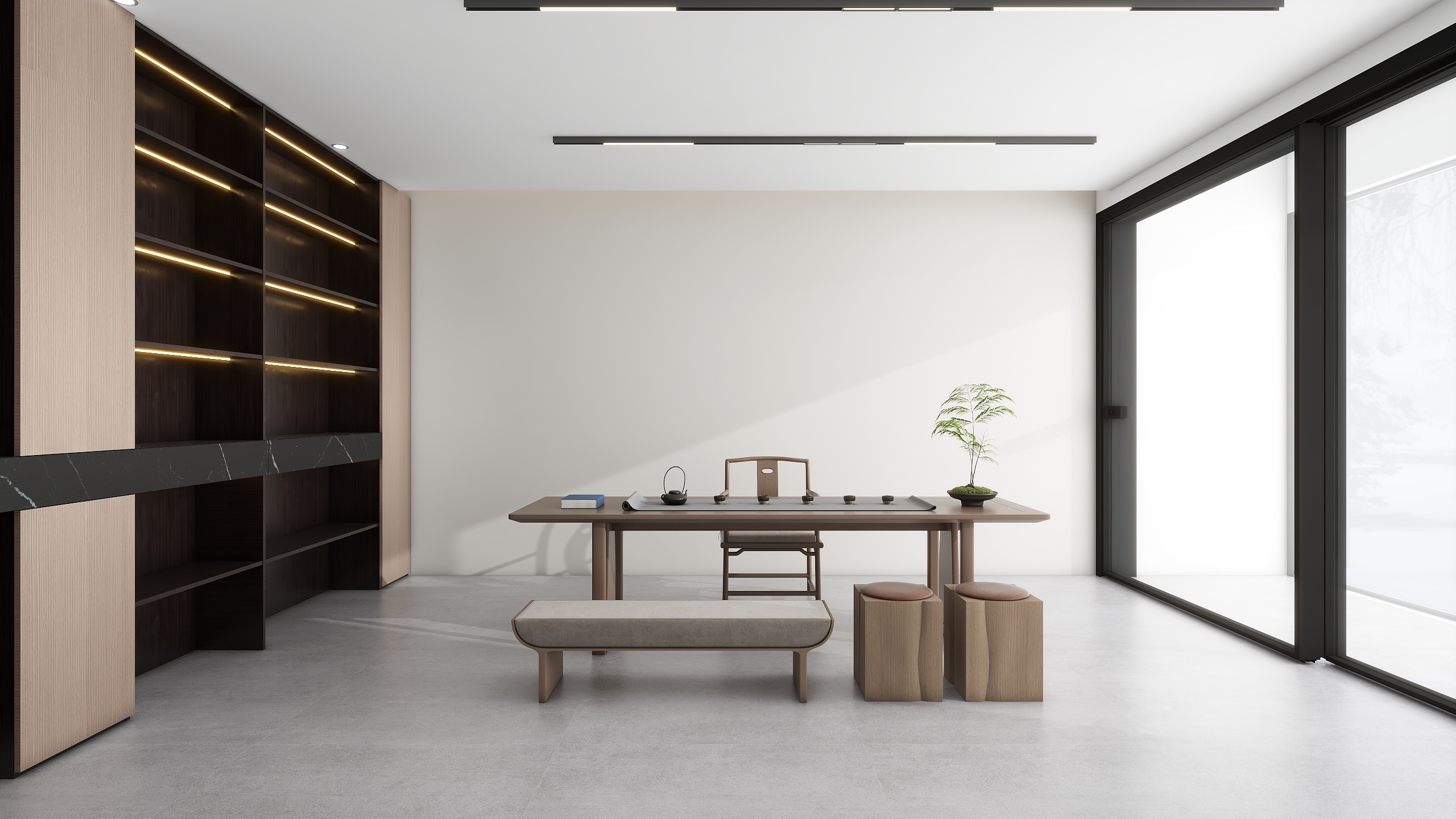 浣艺木语-茶室装修效果图