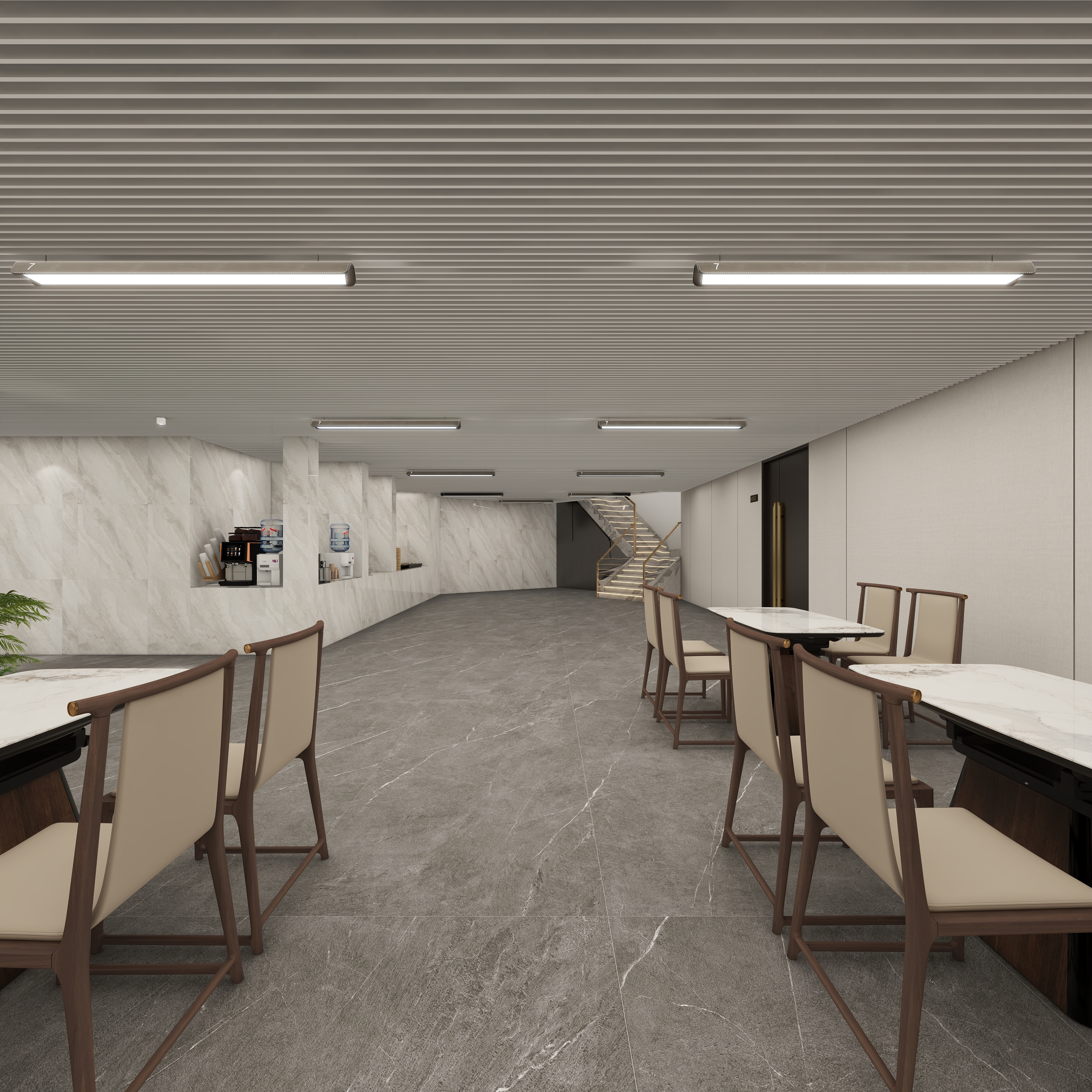 鲸鱼设计装饰-本府会所地下第一层大厅装修效果图第5张