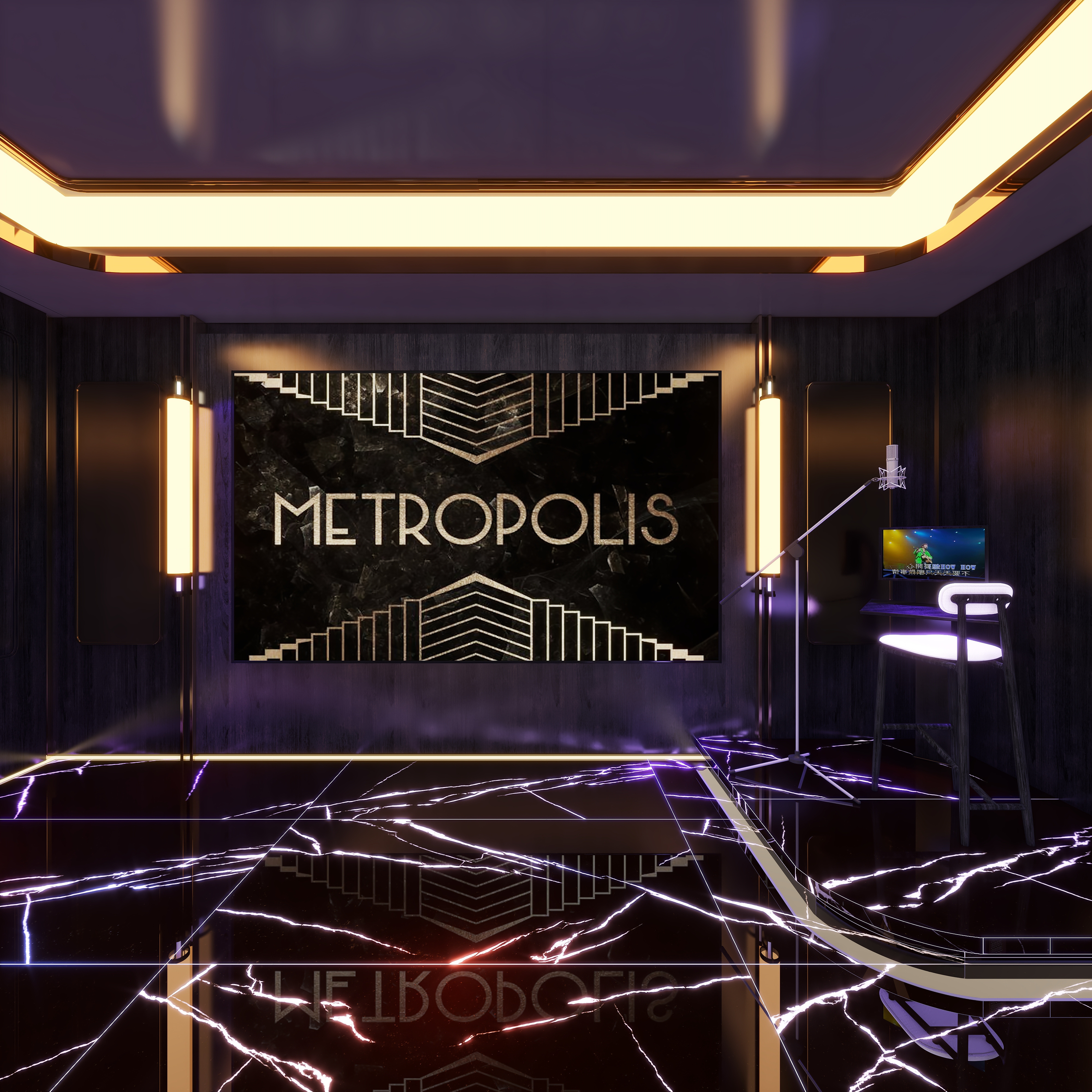 鲸鱼设计装饰-本府会所地下第一层影音区装修效果图第4张