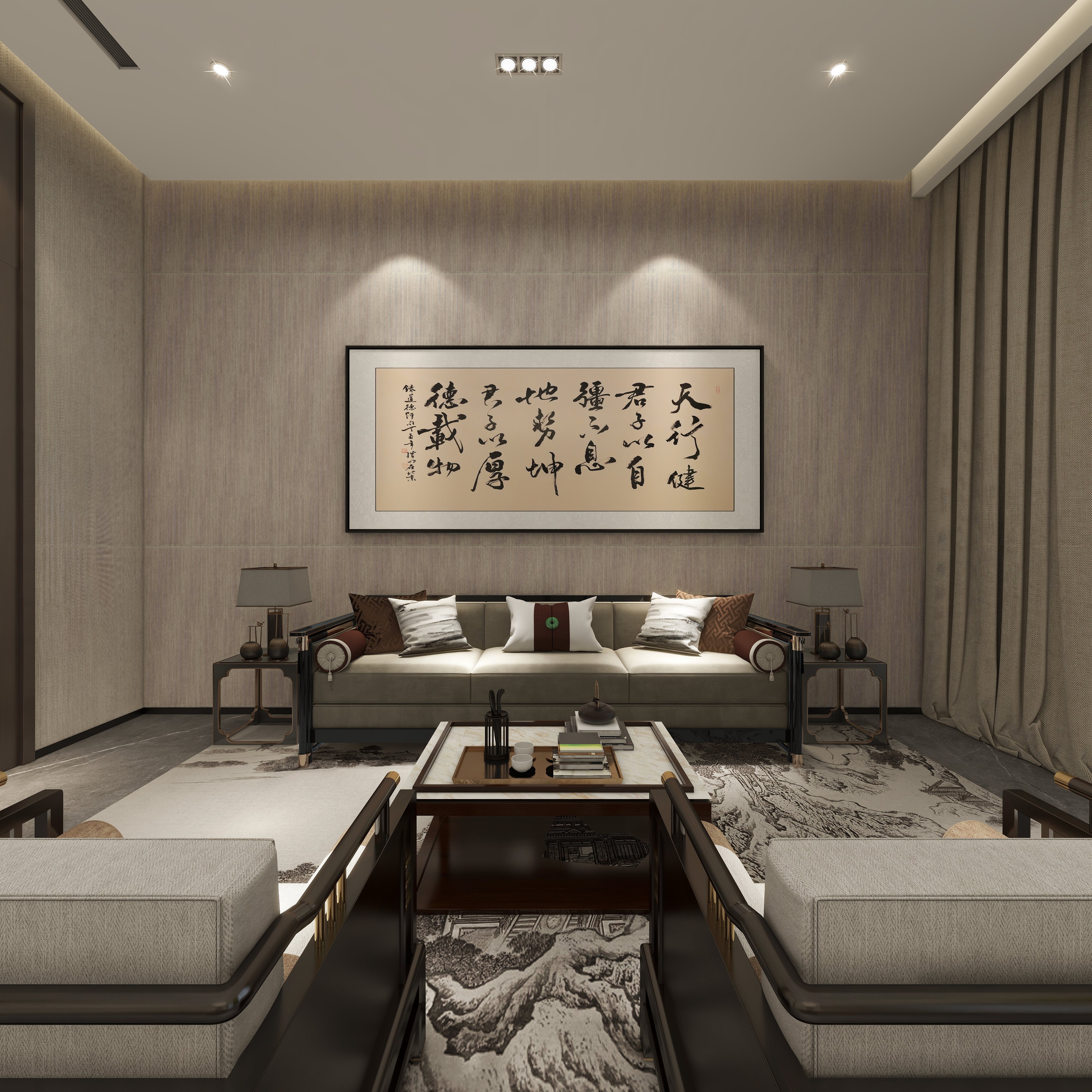 鲸鱼设计装饰-本府会所一层20人包房装修效果图第4张