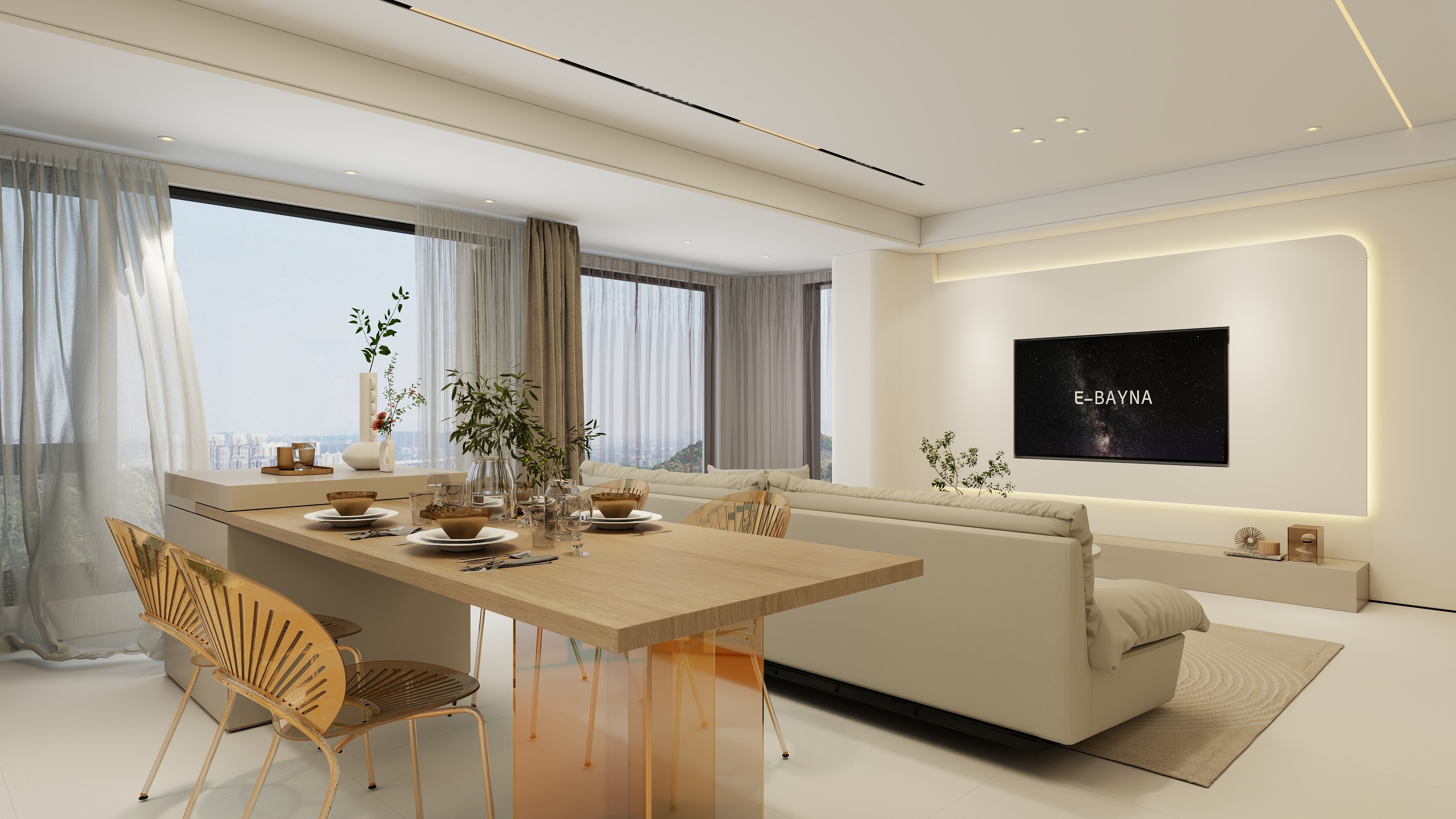 赵君-三室两厅奶油风-装修设计方案